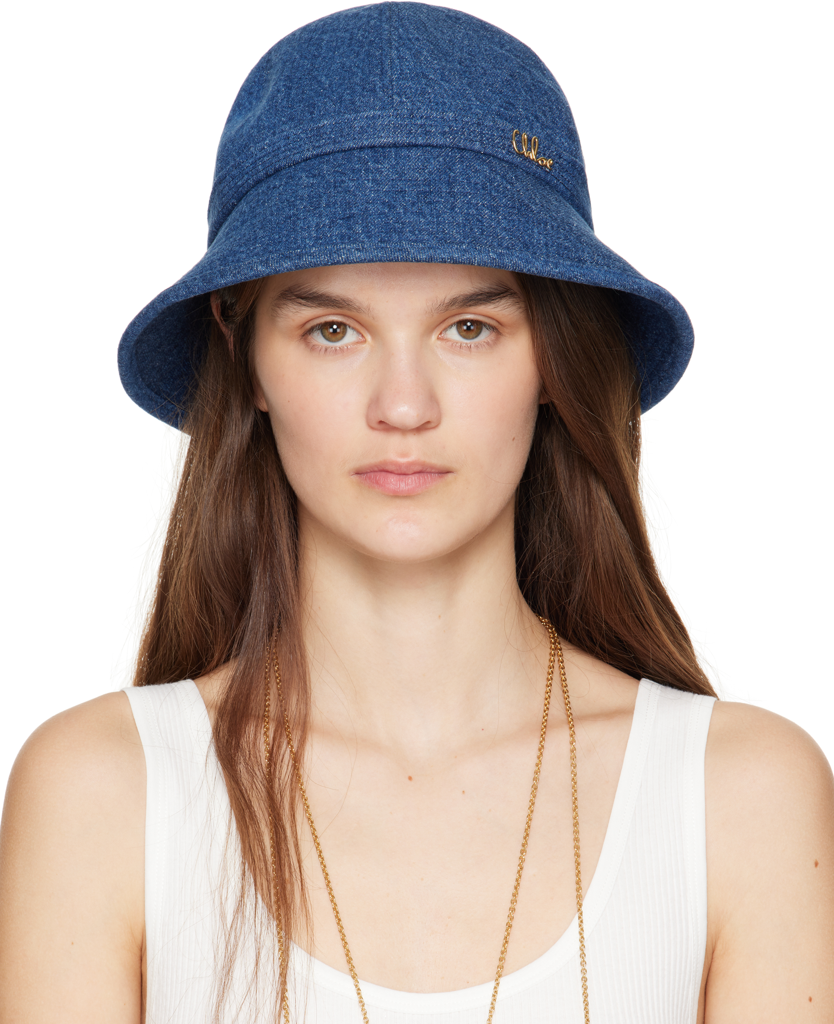 コーデのアクセントに ★ CHLOE Chloe Iconic denim bucket hat Chloé The Chloé Iconic Bucket Hat In Denim | Chloé US