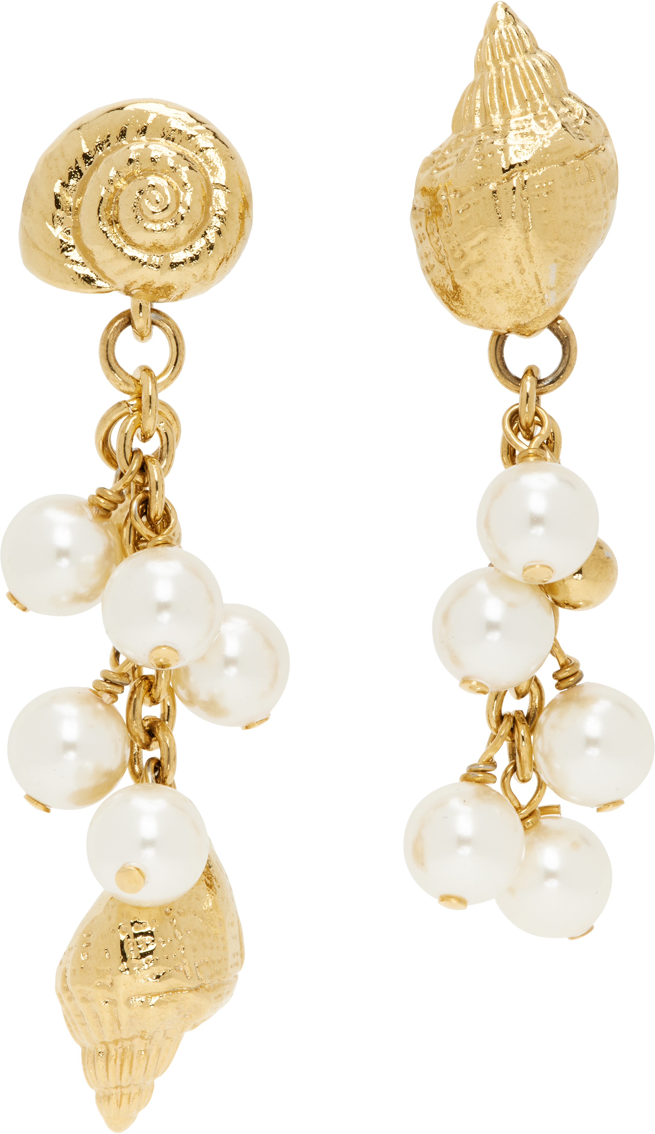 ピアス CHLOE Shells earrings in vintage gold Chloé The Chloé Shells Earrings in Purple - Green | Chloé US