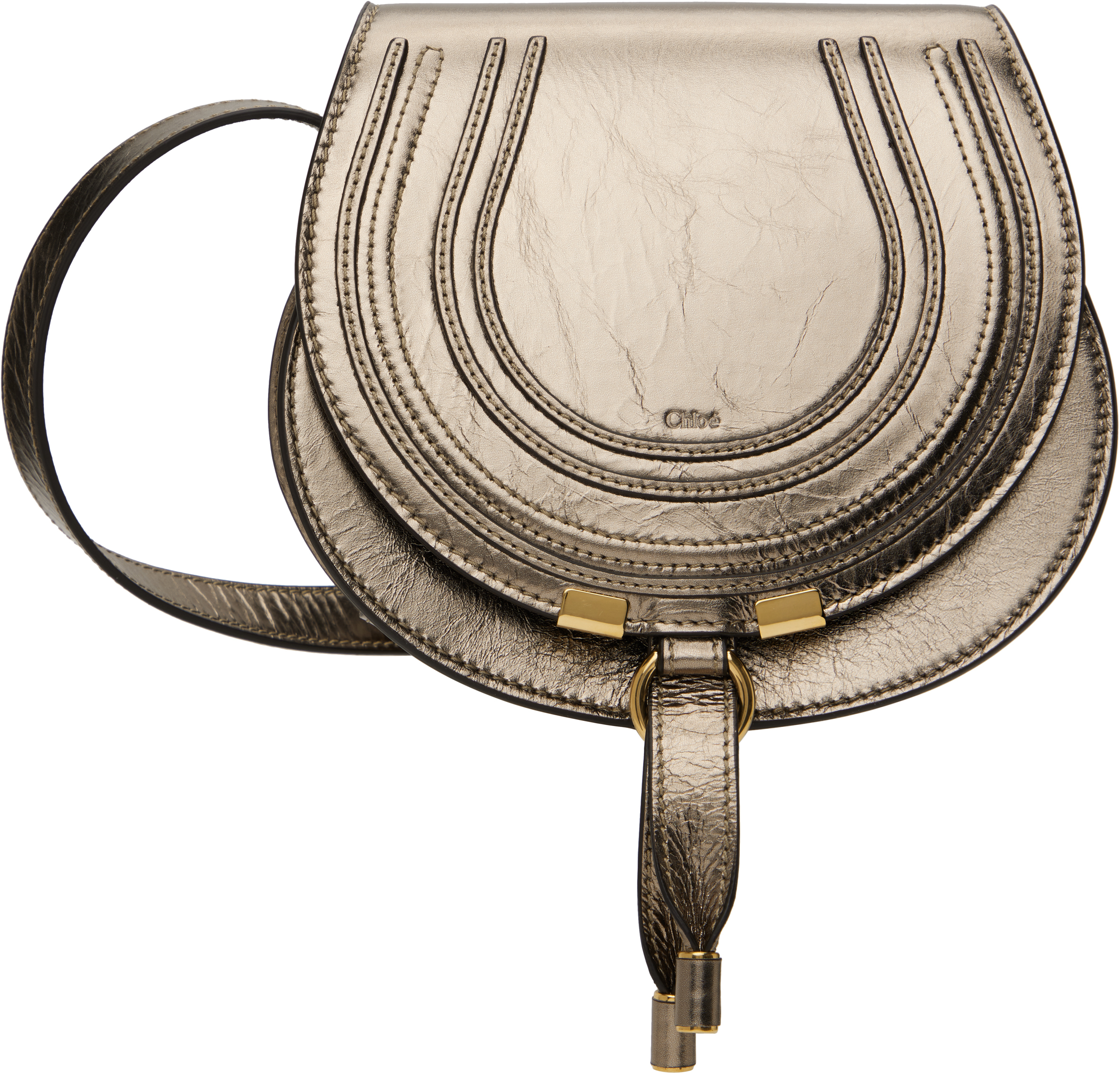 Chloé Silver Small Marcie Saddle Bag