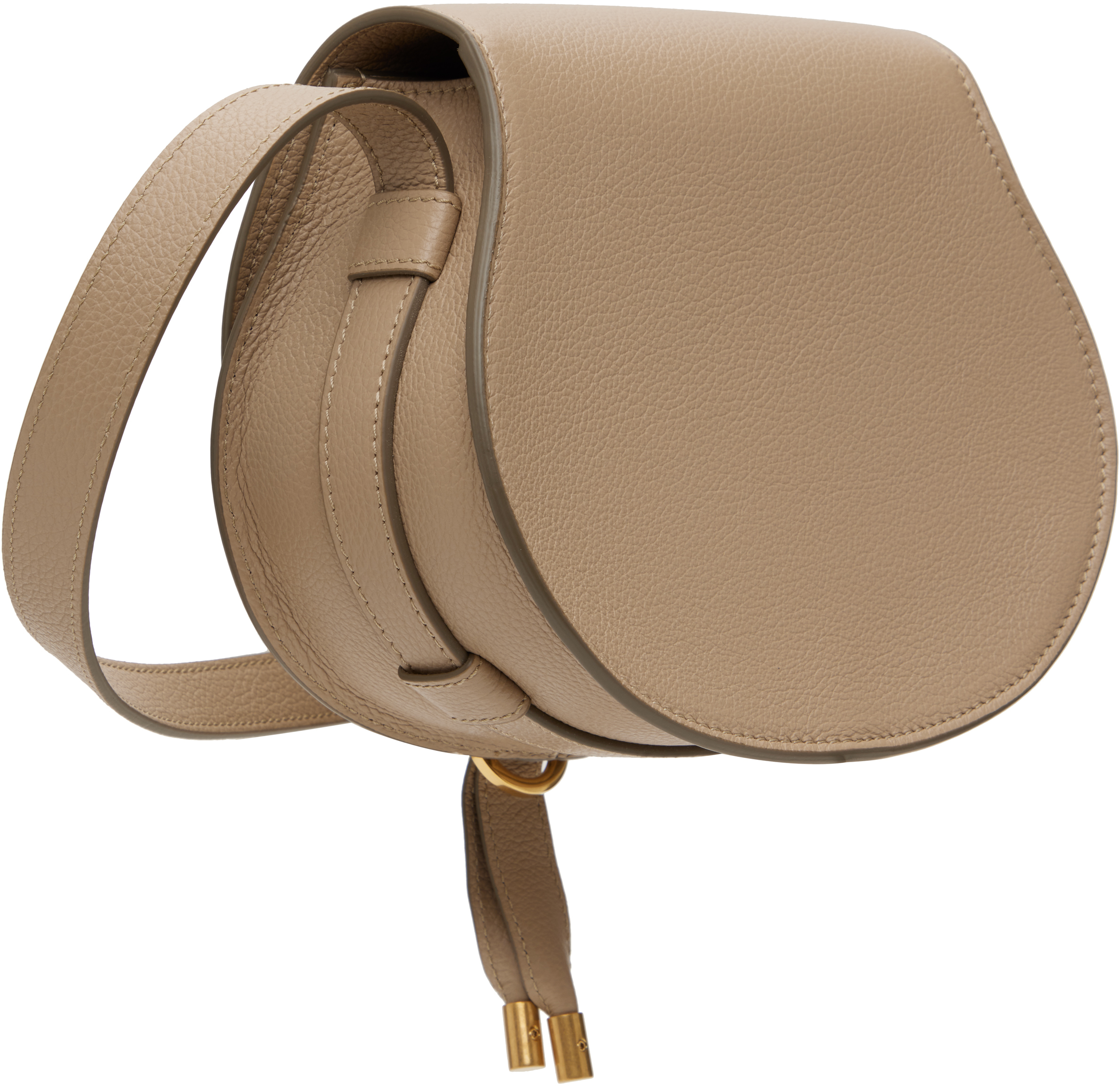 Chloé Taupe Small Marcie Saddle Bag In 20e Boyish Brown