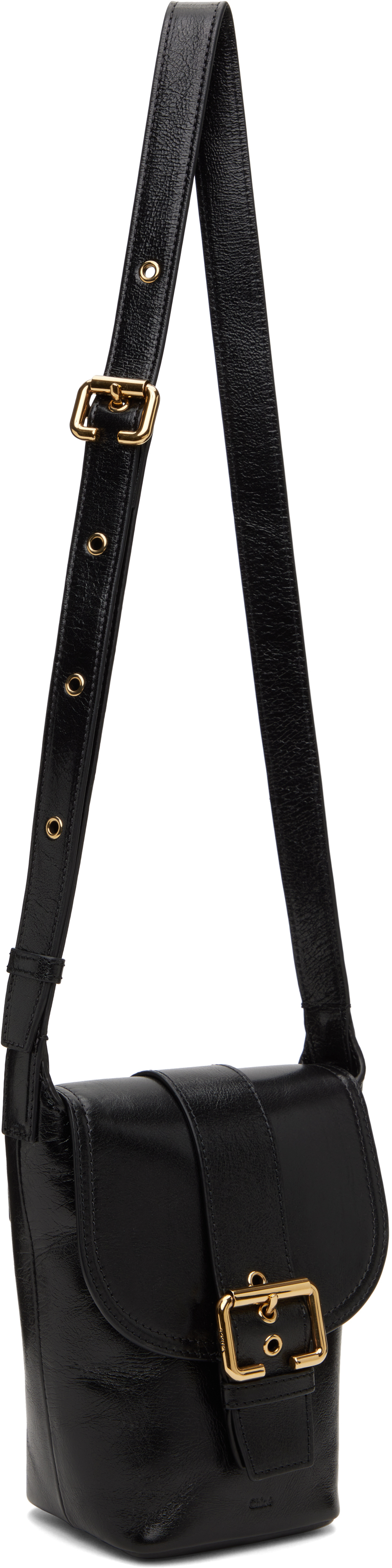 Chloé Womens Camera Mini Leather Crossbody Bag Black In 001 Black