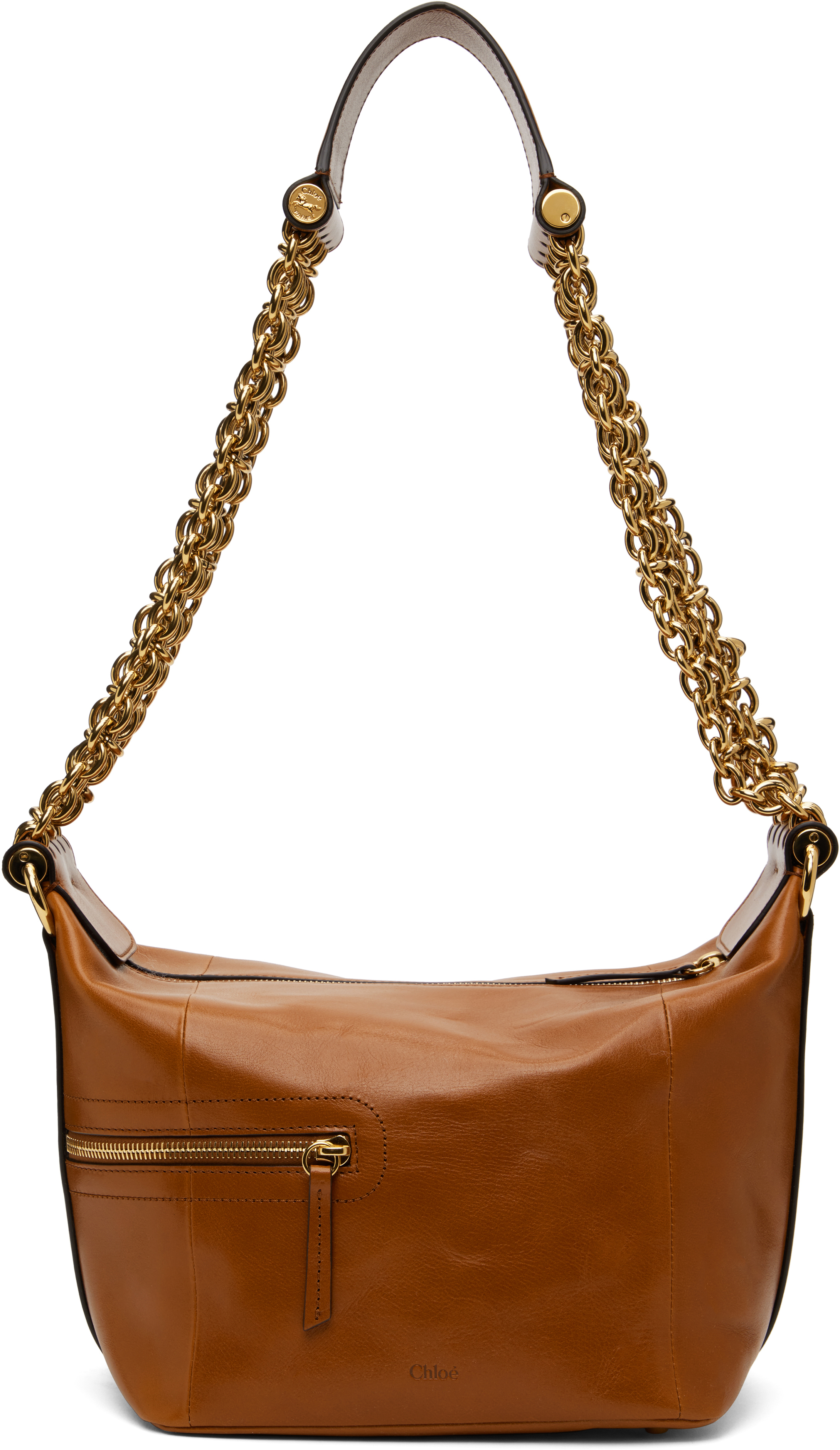 Chloé Camera Chain Leather Shoulder Bag In 26m Clay Brown