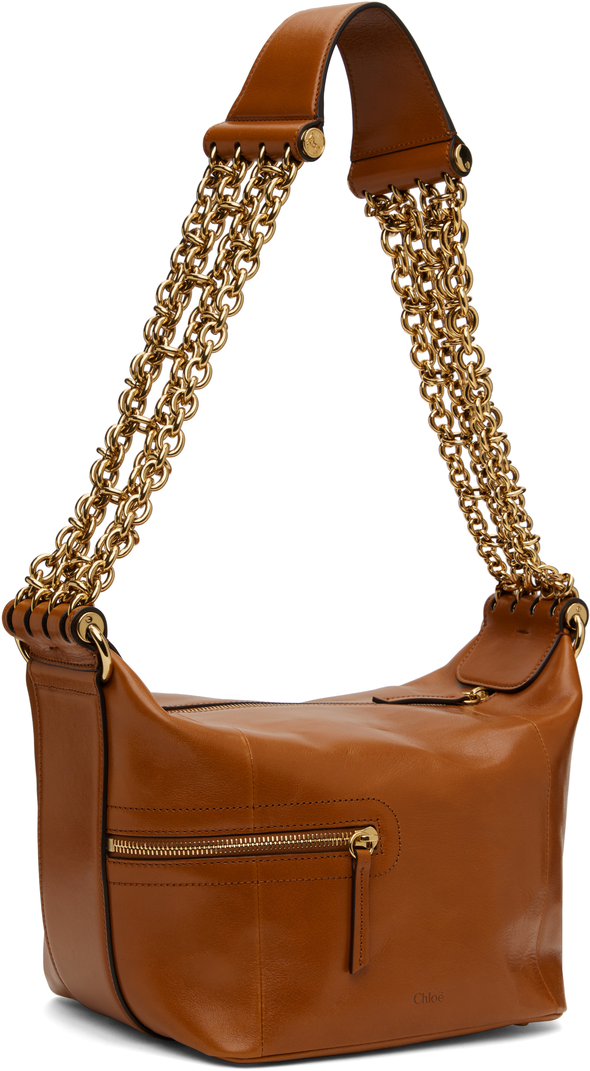 Chloé Camera Chain Leather Shoulder Bag In 26m Clay Brown