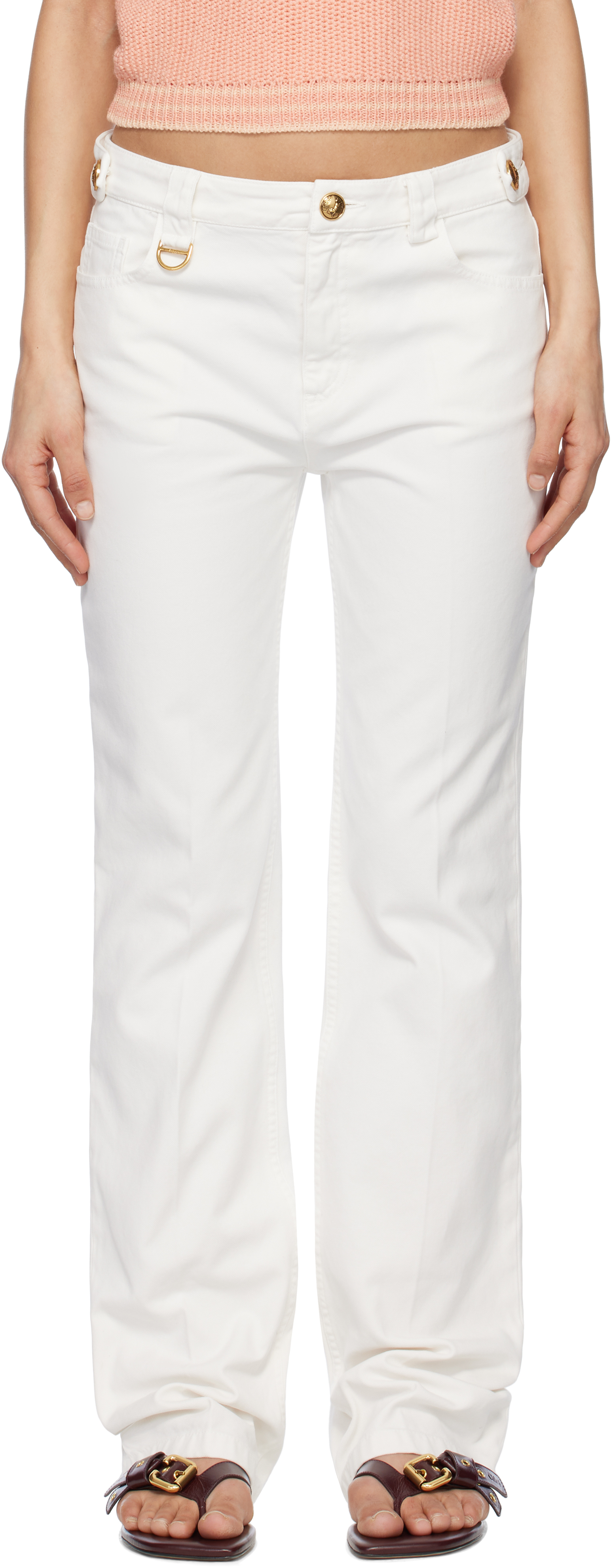 Chloé White Straight Jeans