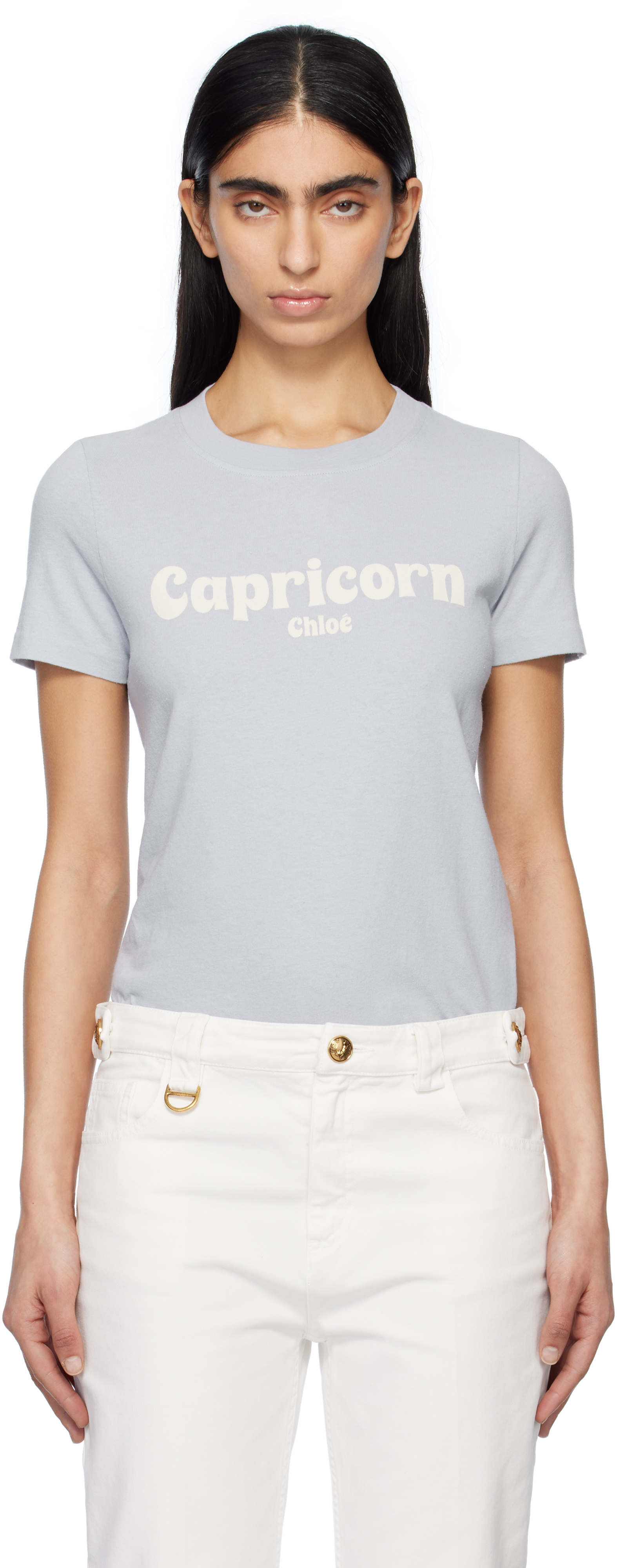 【関税込み】Chloe ブルー Baby Fit 'Capricorn' Tシャツ Chloé Baby Fit Capricorn T Shirt In Cotton Jersey | Chloé US