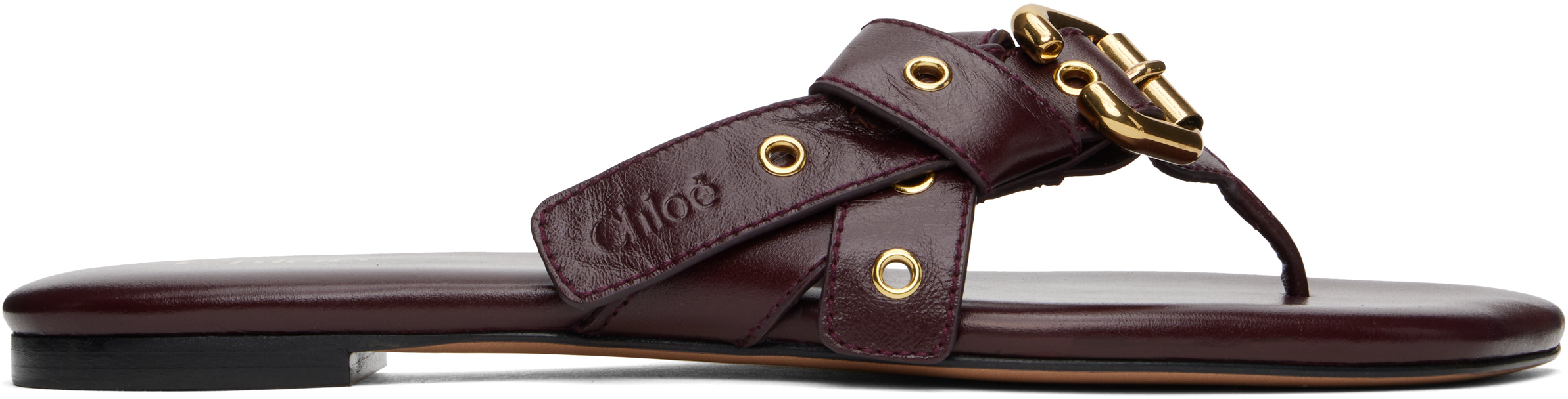 Chloé Burgundy Mae Sandals