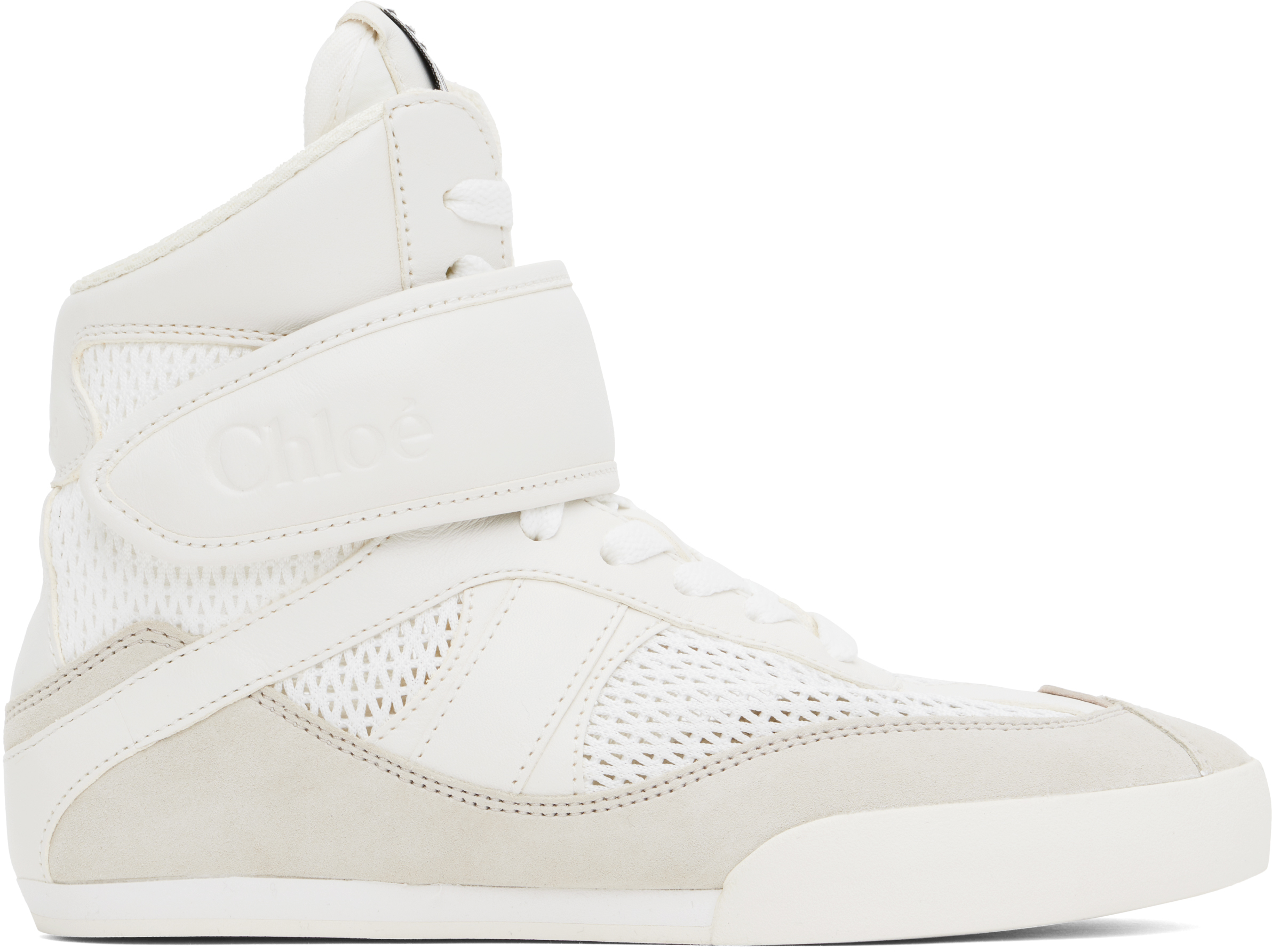 Chloé White & Brown 'Chloé Kick' Sneakers