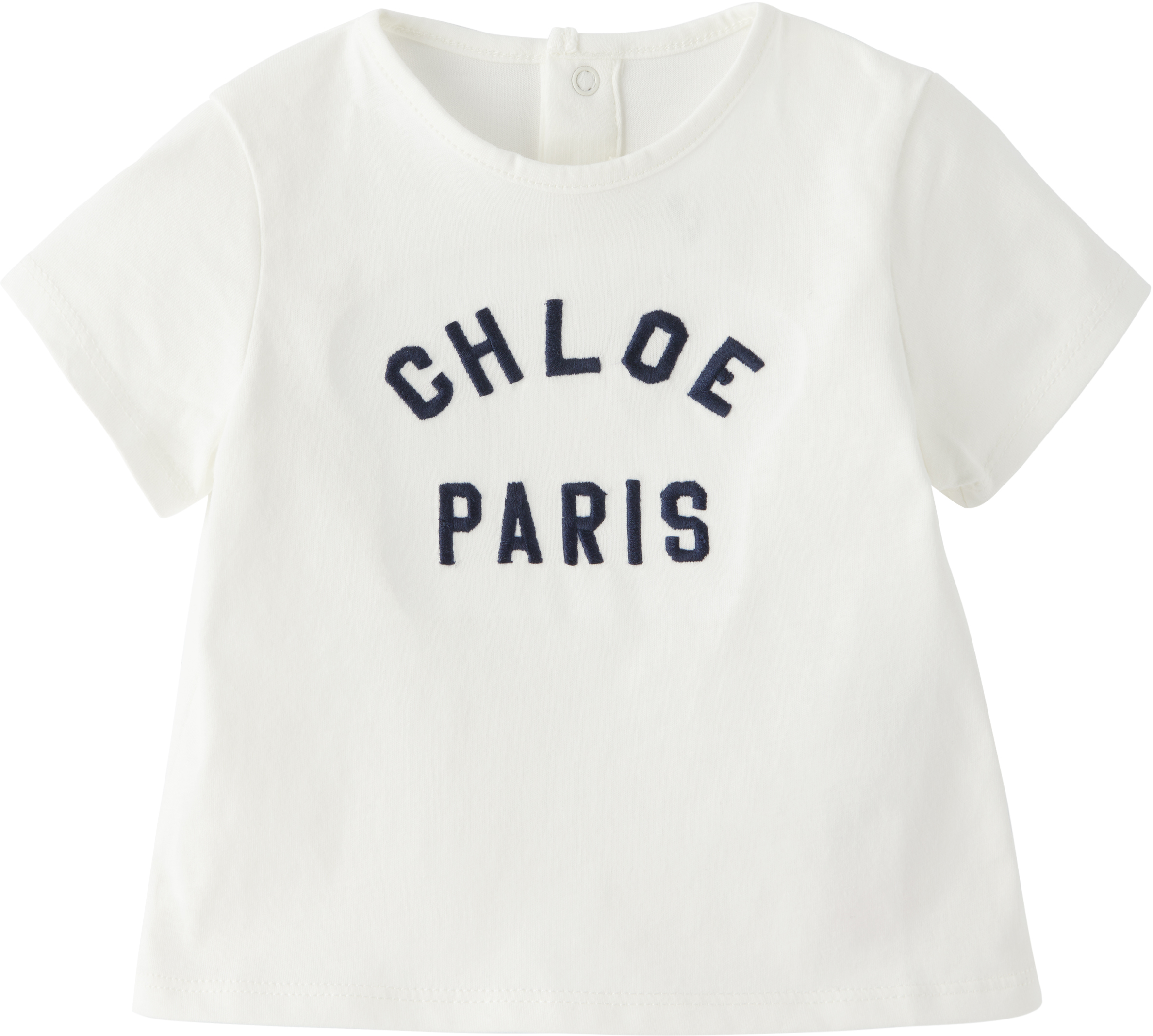 Chloé Baby Off-white Logo T-shirt In 117 Offwhite