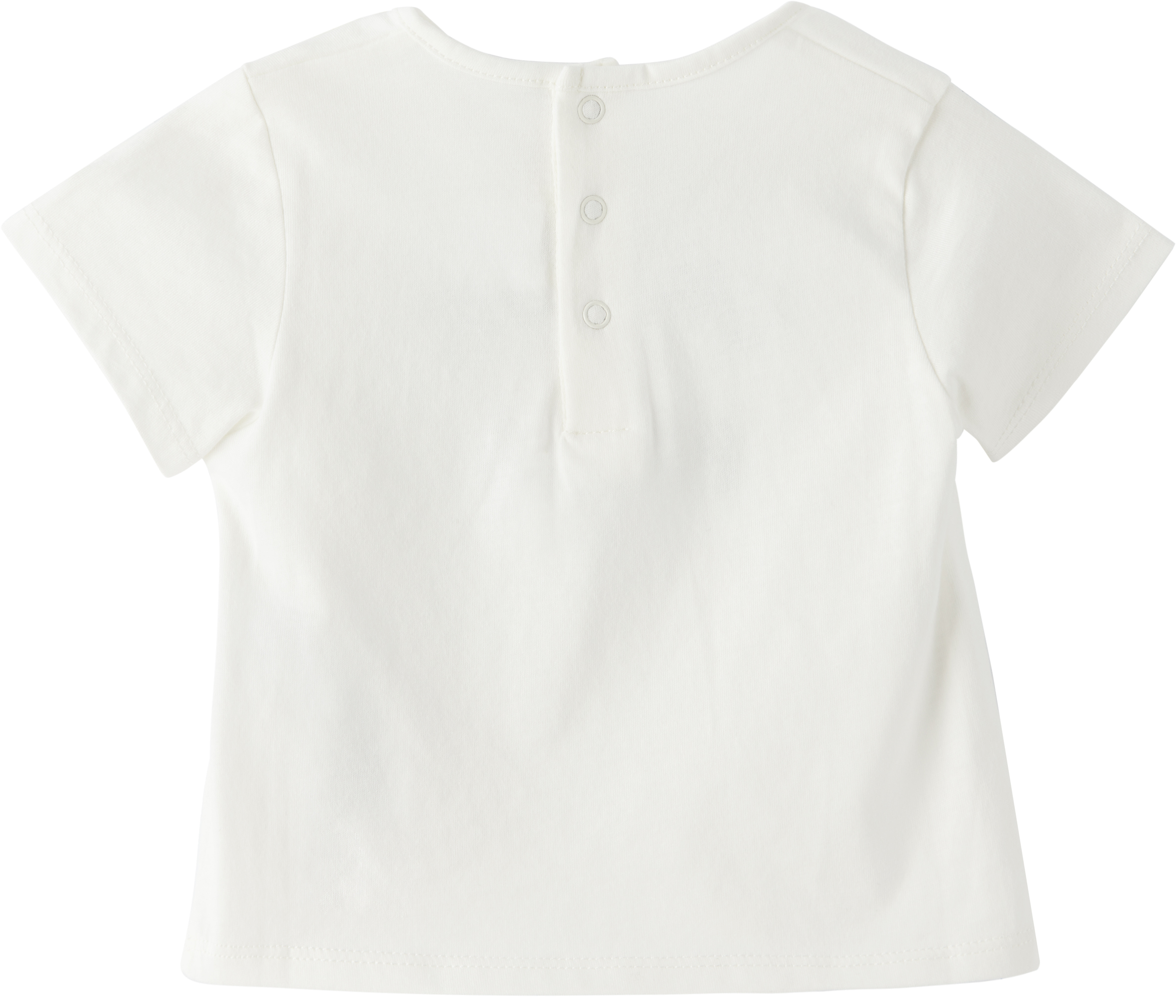 Chloé Baby Off-white Logo T-shirt In 117 Offwhite