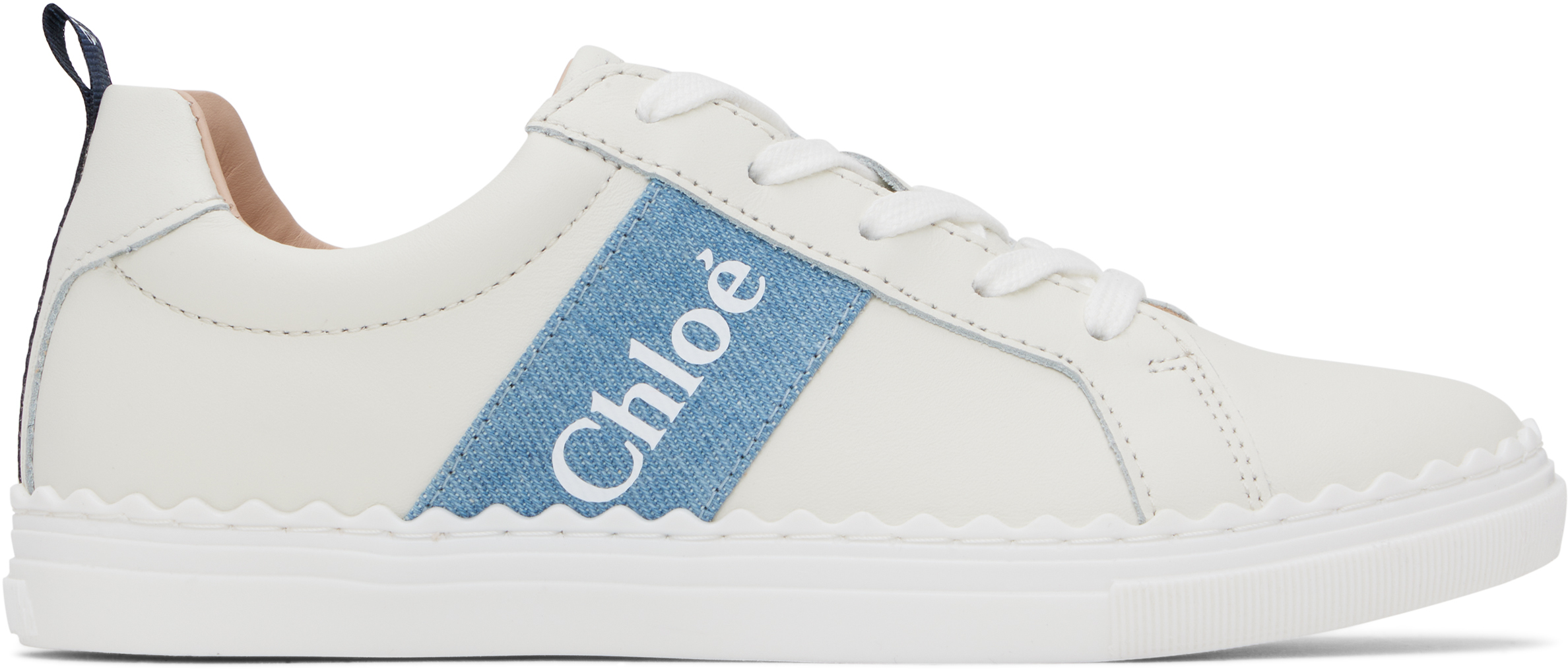 Chloé Kids Off-white Lauren Low-top Sneakers In 117 Offwhite