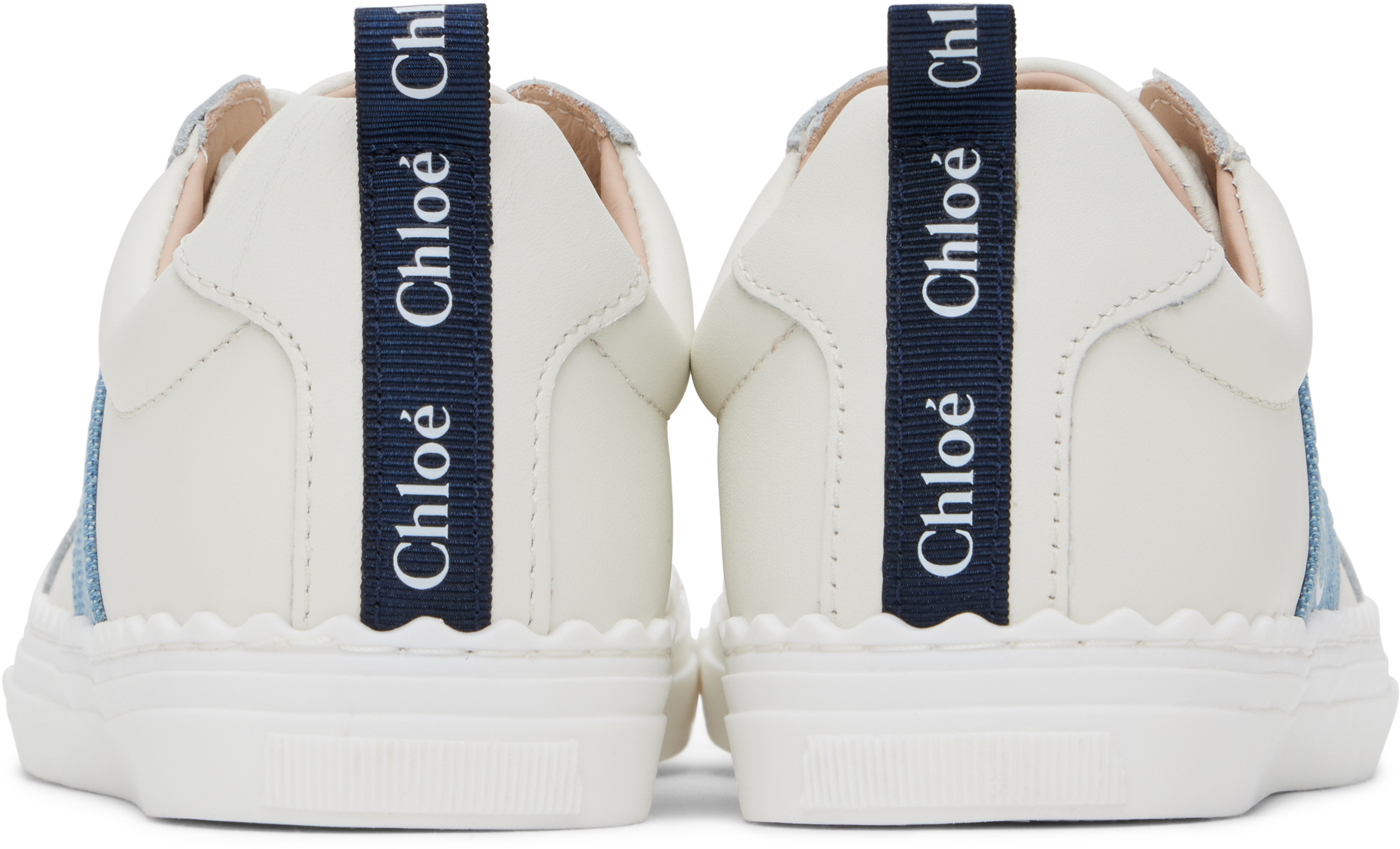 Chloé Kids Off-white Lauren Low-top Sneakers In 117 Offwhite
