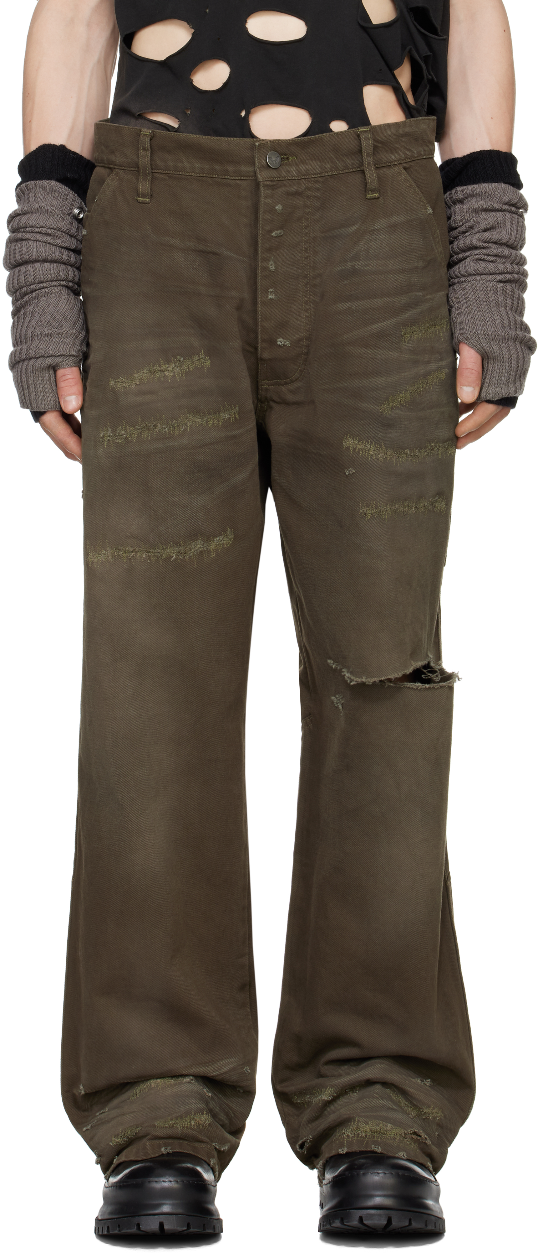 Khaki Underground Repair Jeans