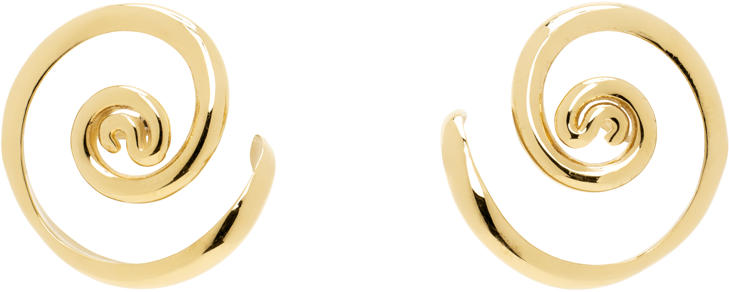 Gold Vortice Huggie Earrings