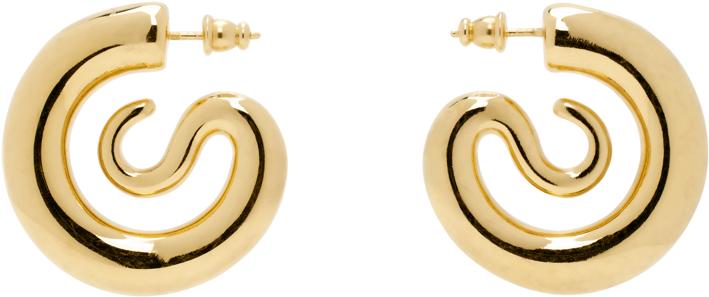 Gold Small Serpent Hoop Earrings