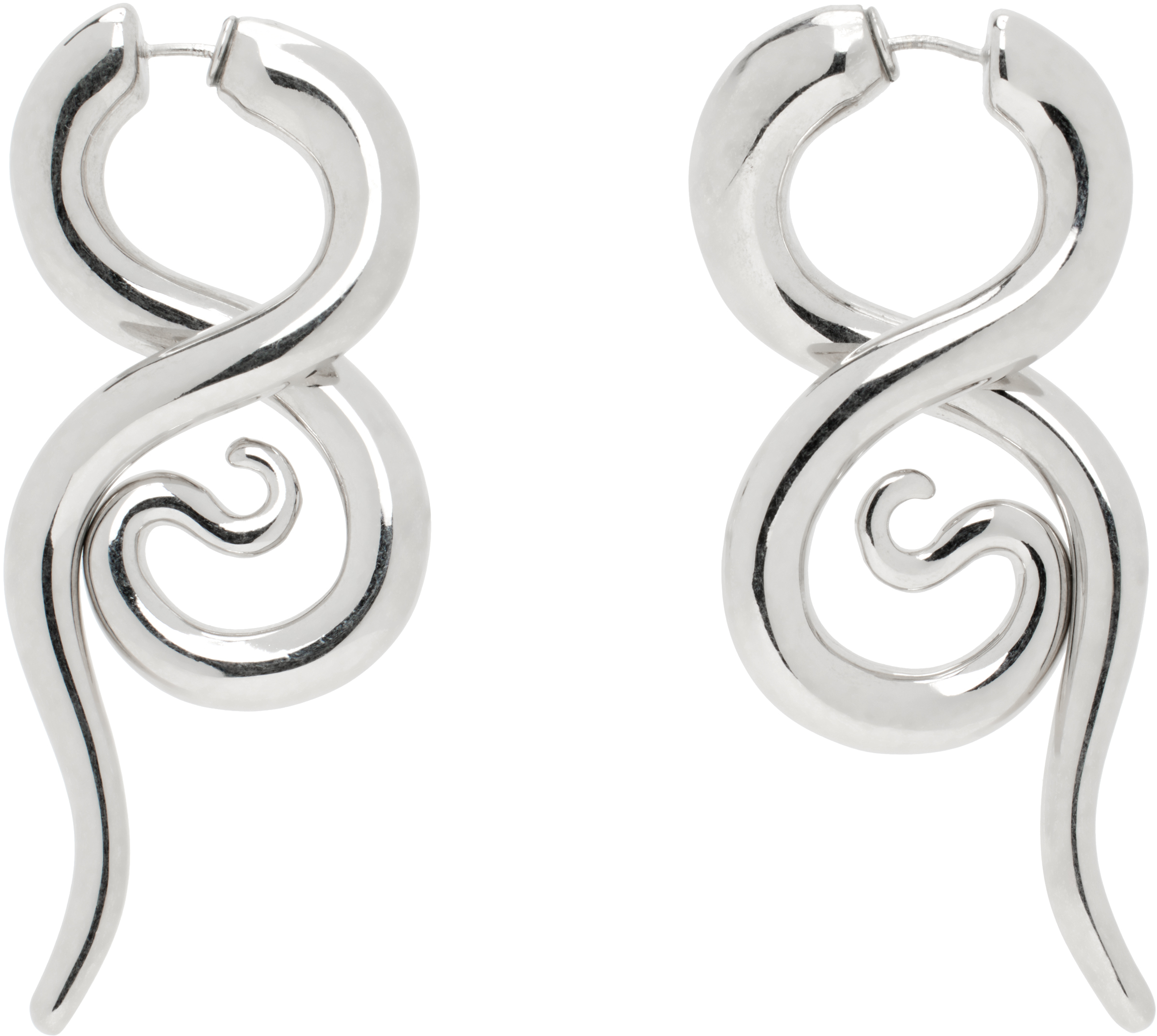 Silver Boa M Earrings