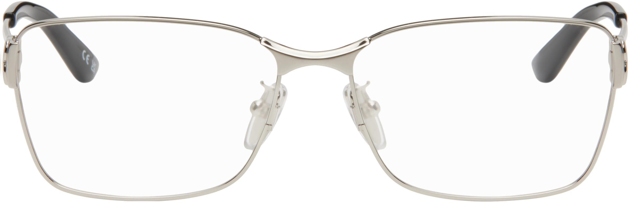 【関税込み】Balenciaga シルバー Mercury スクエアメガネ Balenciaga Silver Mercury Squared Metal Glasses Balenciaga