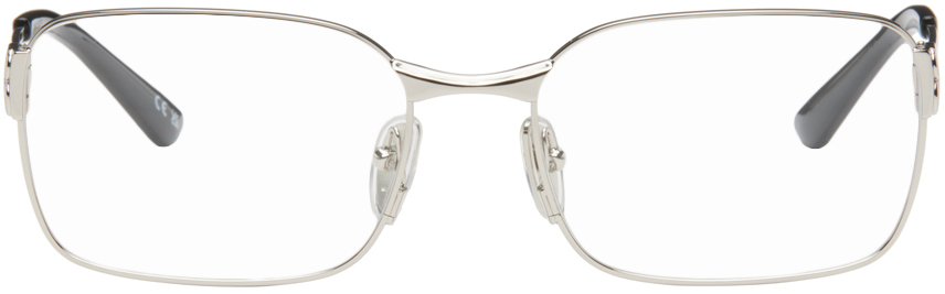 Shop Balenciaga Silver Mercury Squared Metal Glasses In 002 Silver