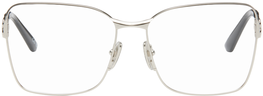 Balenciaga: Silver Mercury Squared Metal Glasses | SSENSE Balenciaga: Silver Mercury Squared Metal Glasses | SSENSE