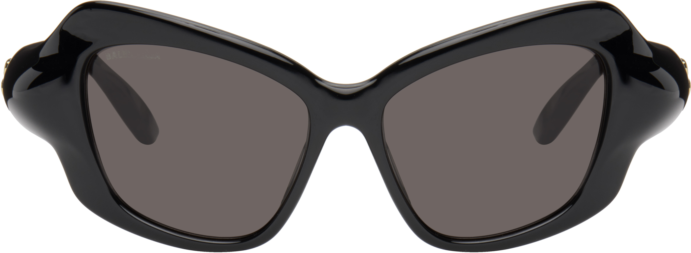 Shop Balenciaga Black Palazzo Cat Sunglasses In 001 Black