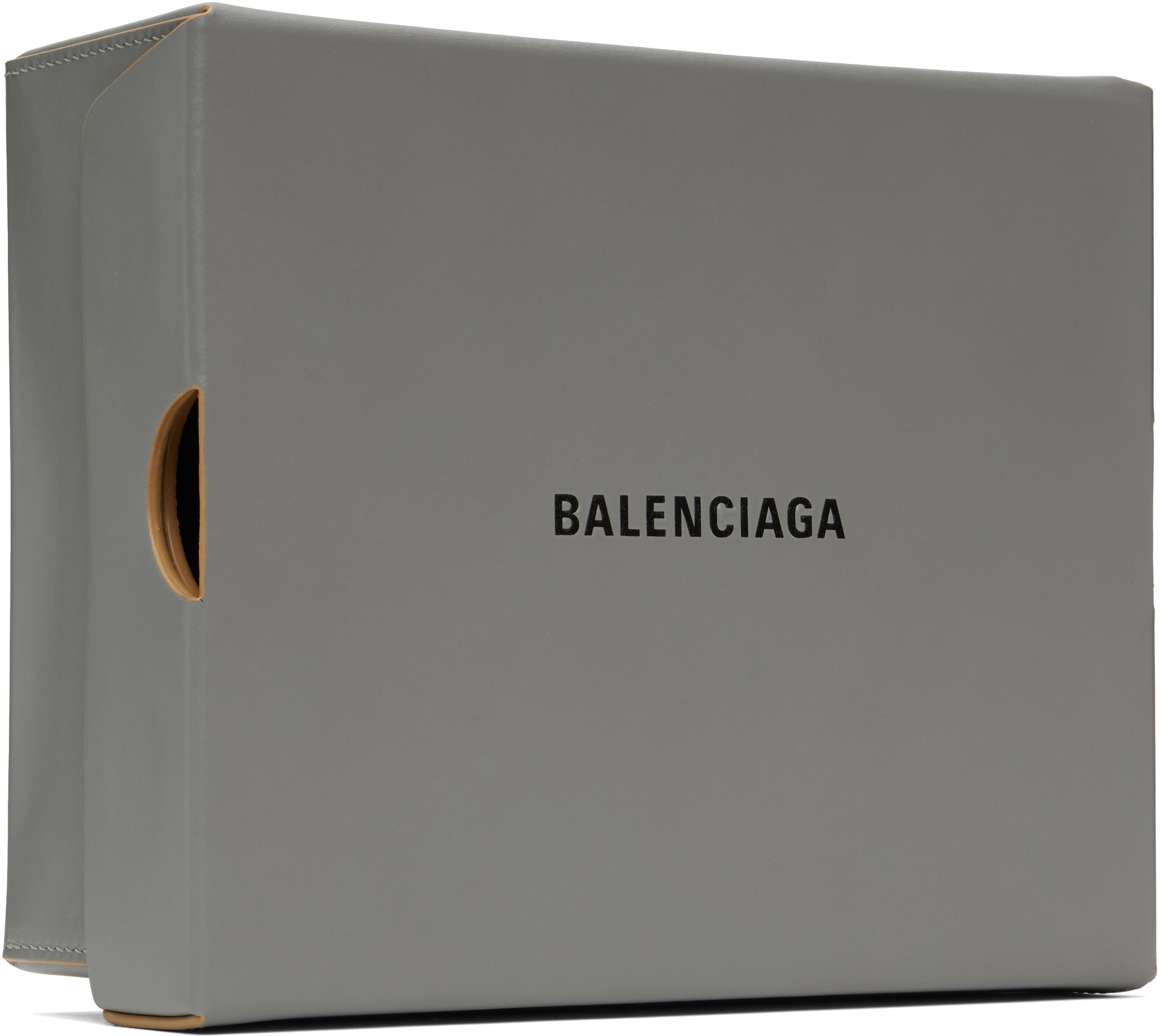 Balenciaga Rectangular Top Handle Clutch Bag In Gray