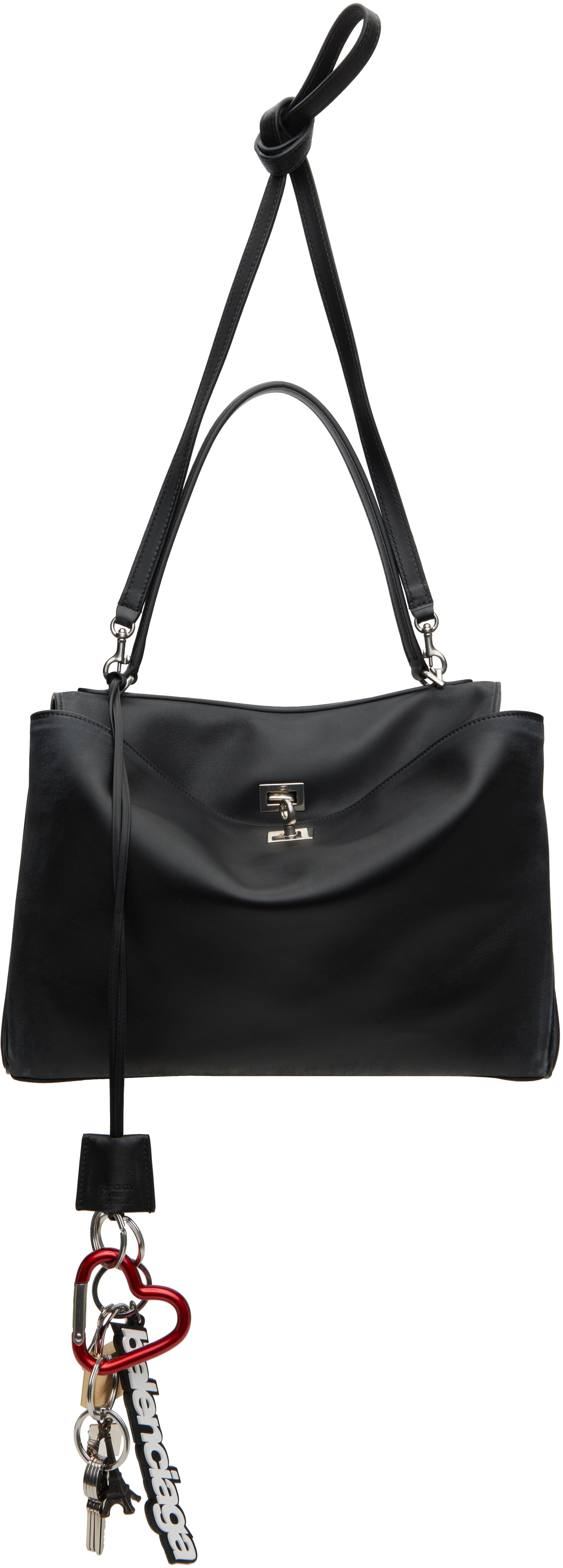 Balenciaga Black Rodeo Medium With One Charm Bag In 1000 Black