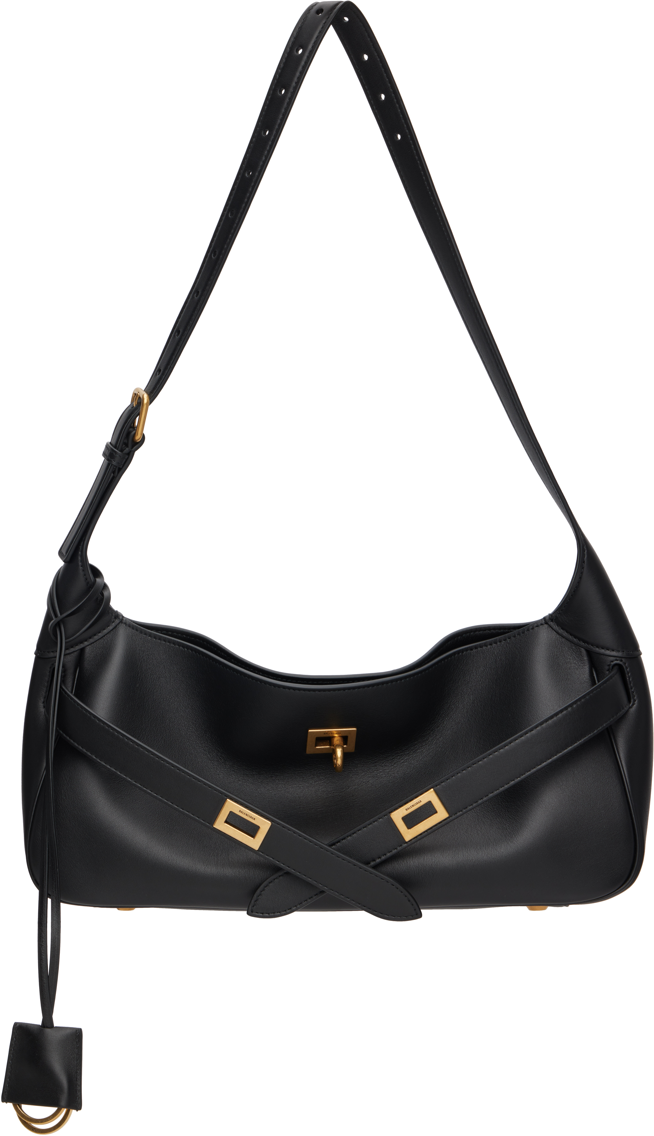 Balenciaga: Black Bel Air Shoulder Bag | SSENSE