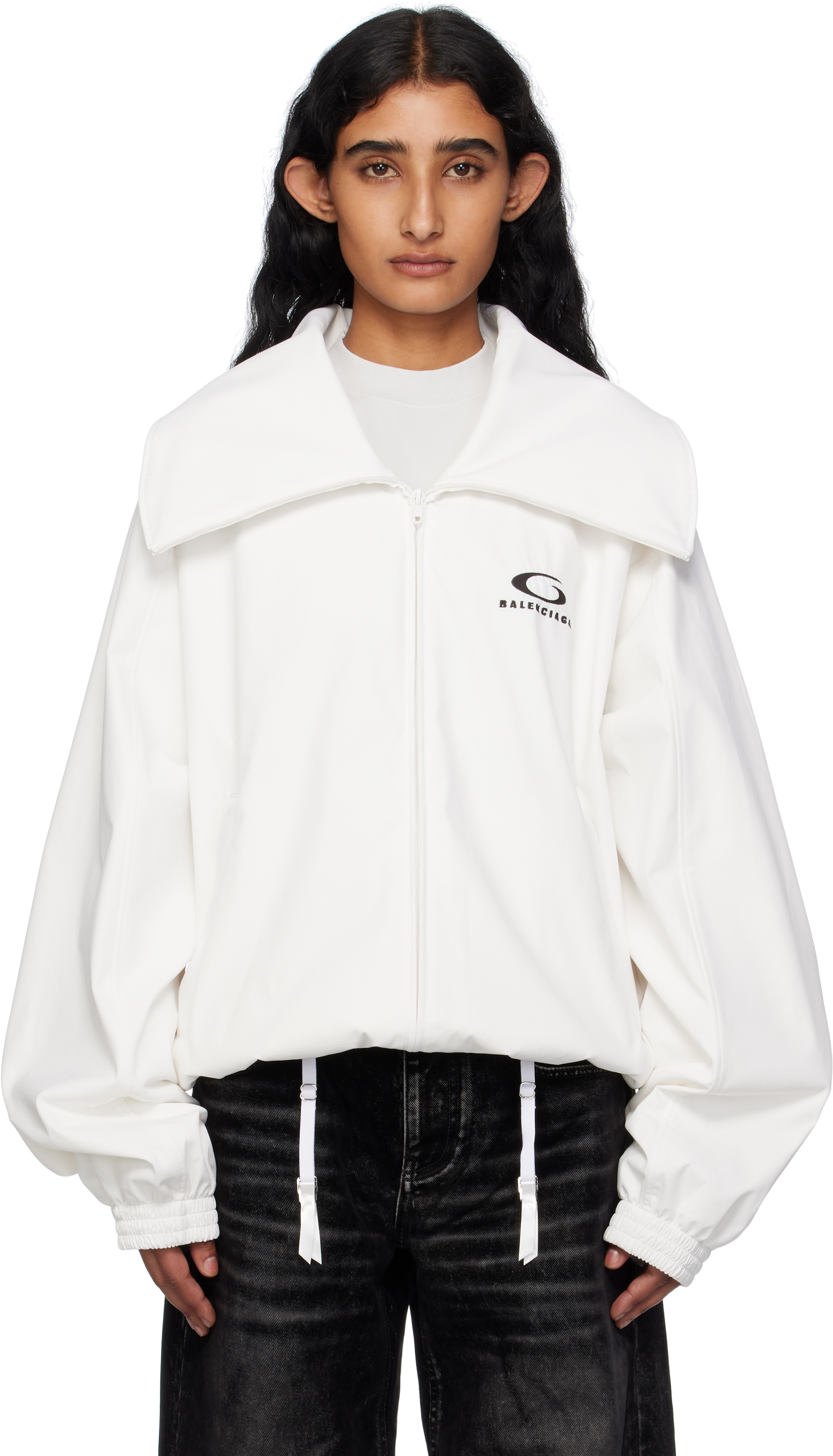 White Zip Track Jacket