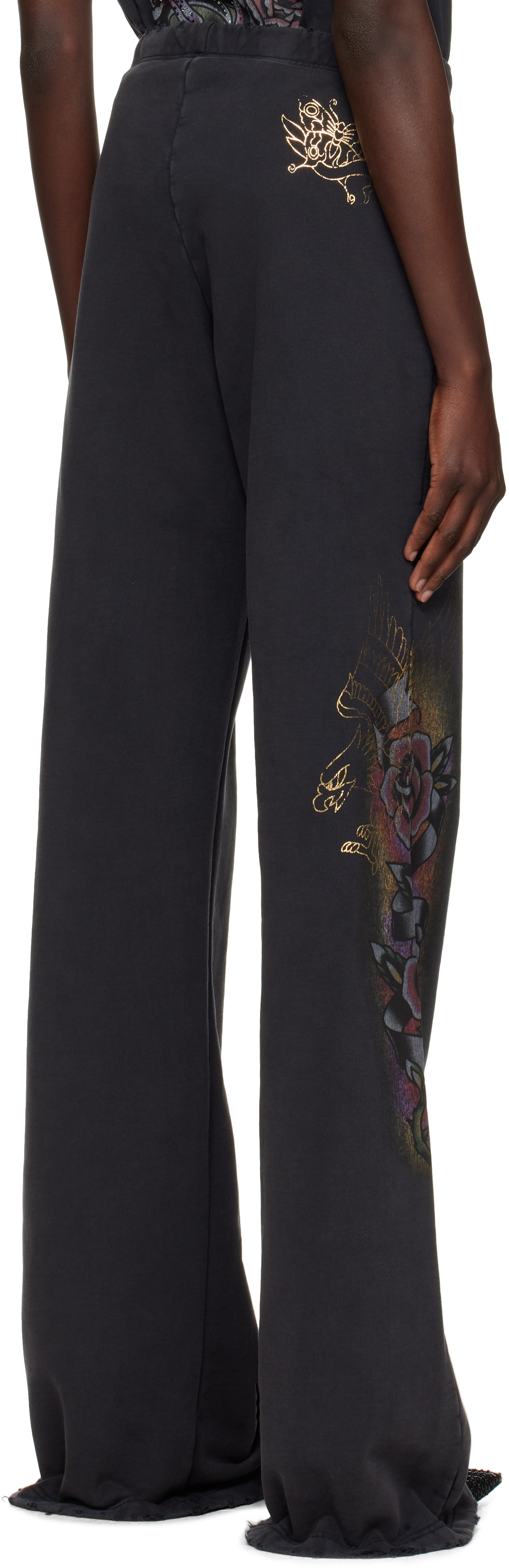Balenciaga X Under Armour Cotton Fleece Flared Sweatpants In 1041 Washed Black