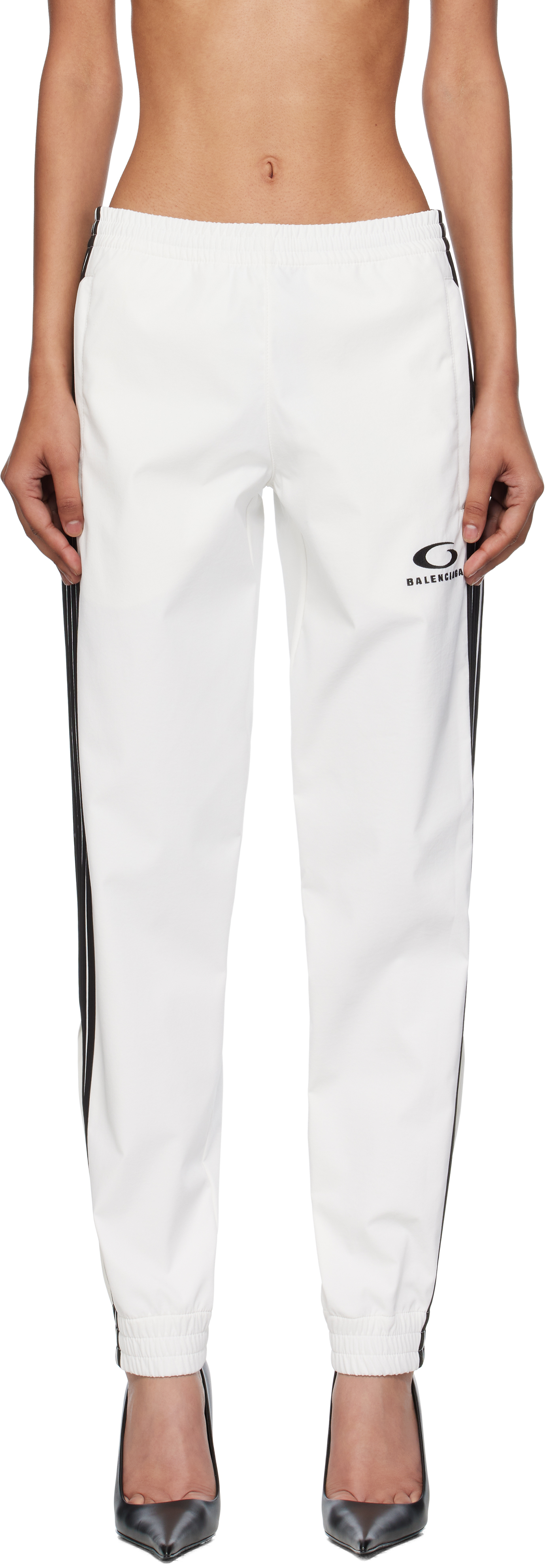 Balenciaga White Striped Track Pants
