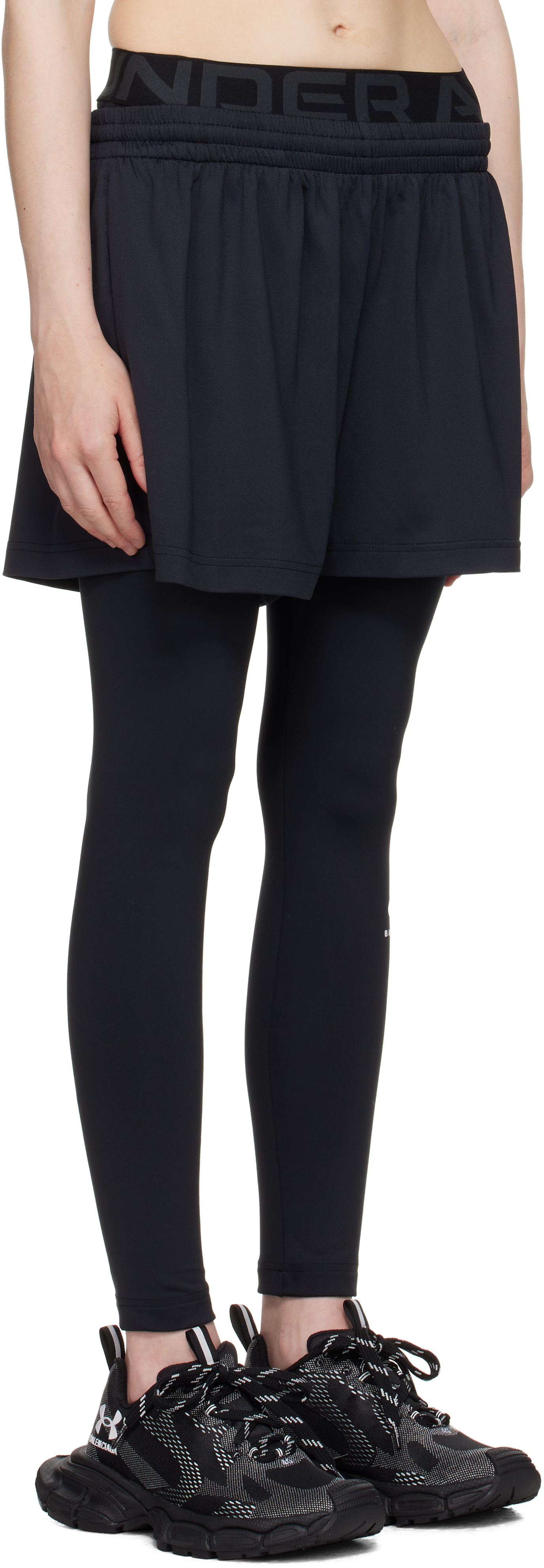 Balenciaga Black Under Armour Edition Running Shorts In 1000 Black