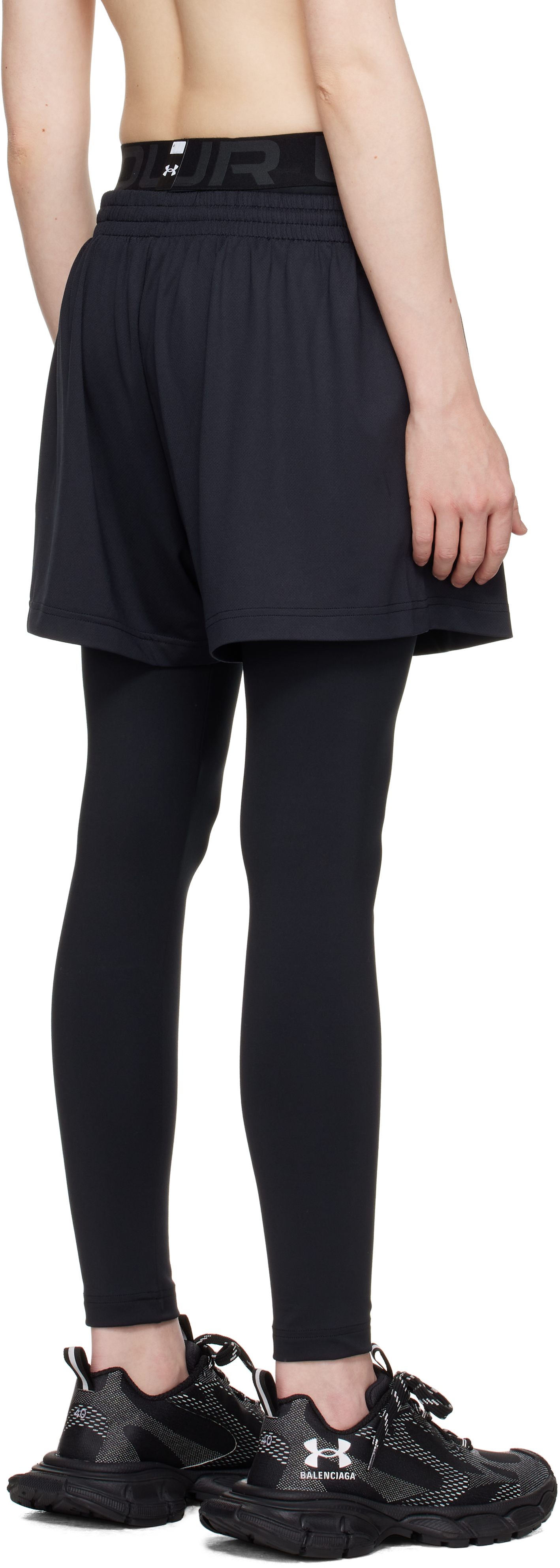 Balenciaga Black Under Armour Edition Running Shorts In 1000 Black