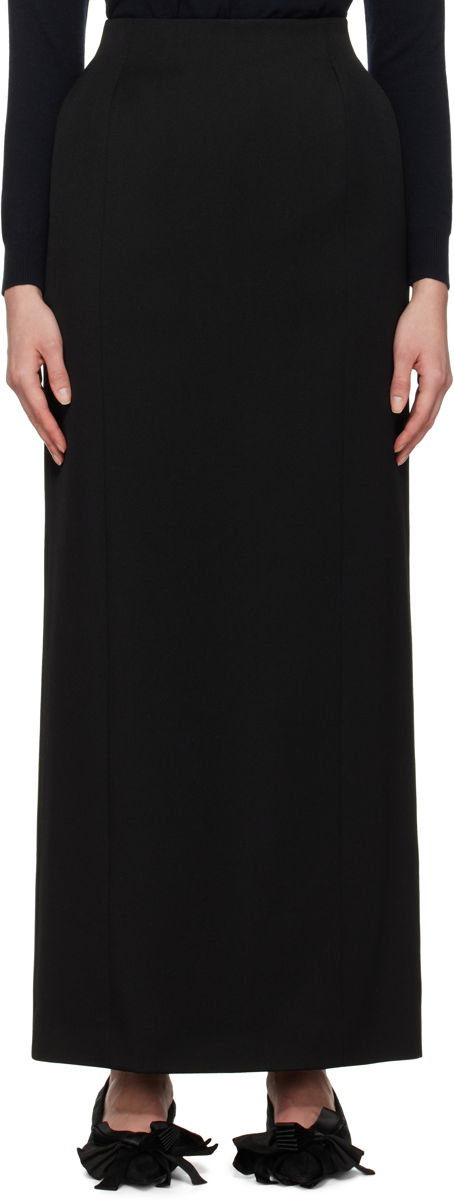 スカート Balenciaga Hourglass Maxi Skirt Balenciaga: Black Hourglass Maxi Skirt | SSENSE