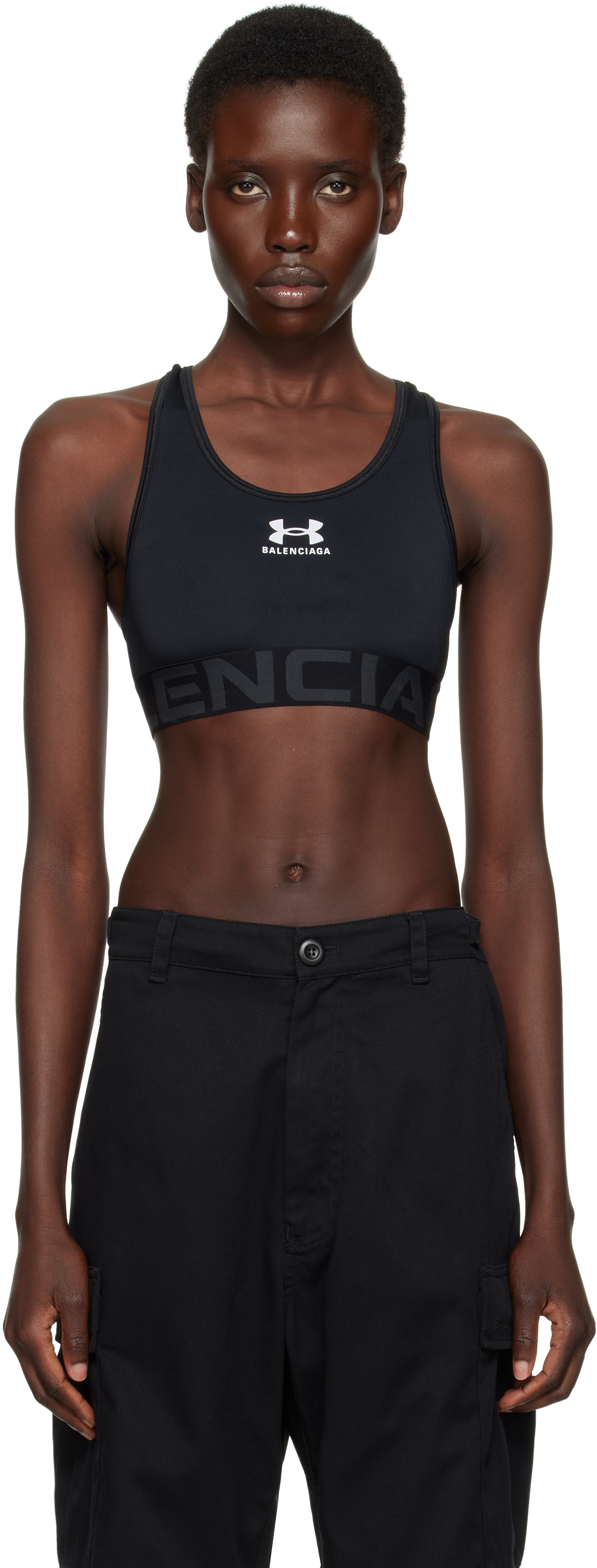 Balenciaga Collaboration Racerback Sleeveless Top In 1062 Black/grey