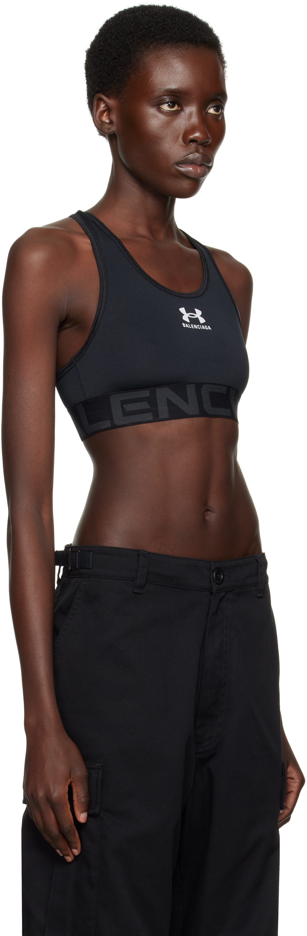 Balenciaga Collaboration Racerback Sleeveless Top In 1062 Black/grey