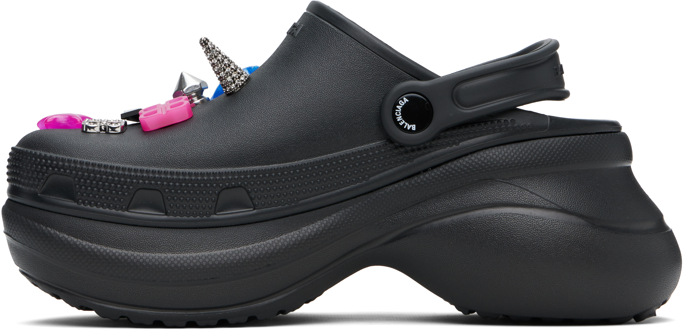 Balenciaga Mule Crocs Con Iconici Charm Jibbitz Rimovibili In 1000 Black