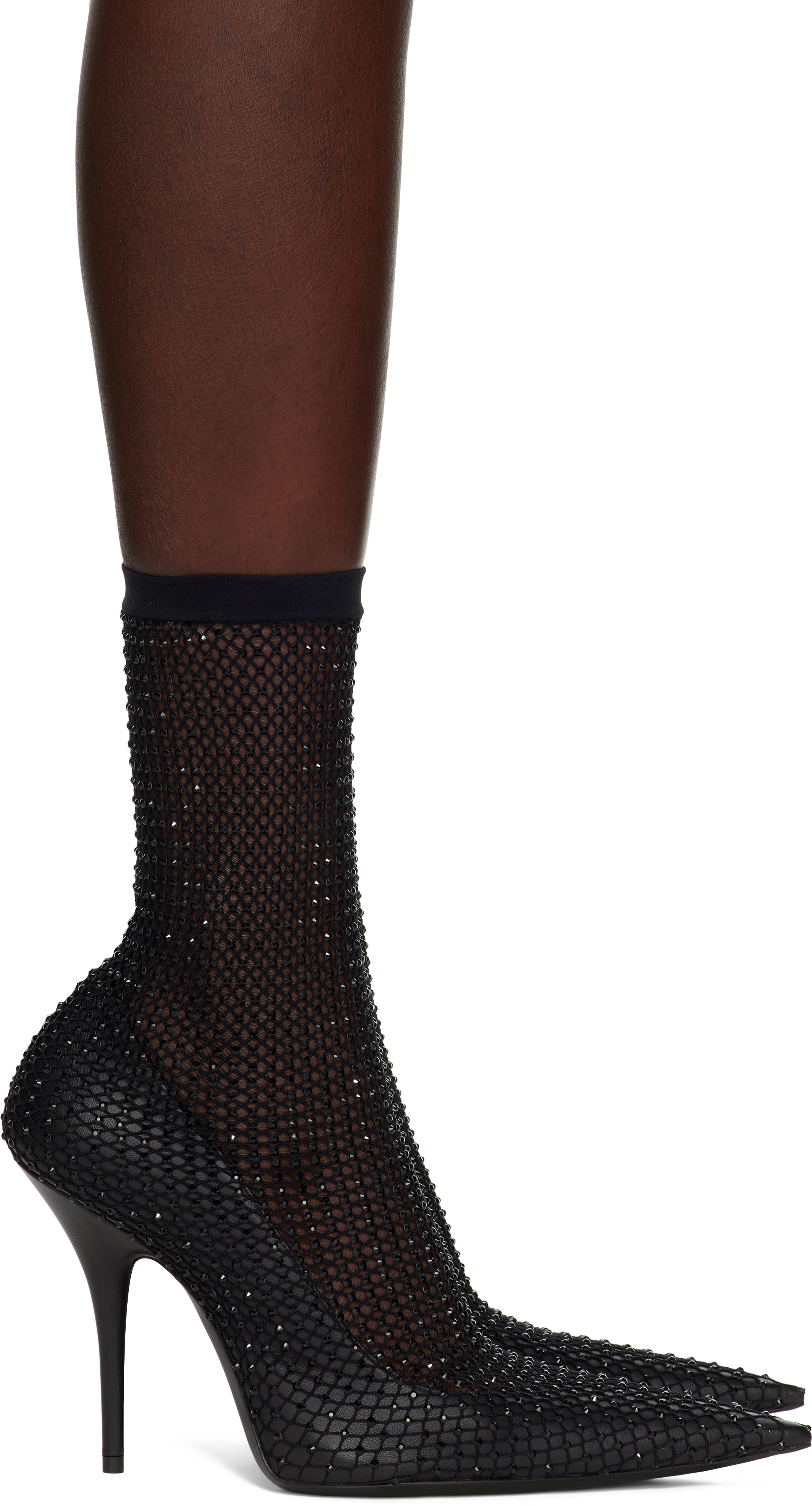 Shop Balenciaga Black Avenue 110mm Bootie Heels In 1010 Black/black