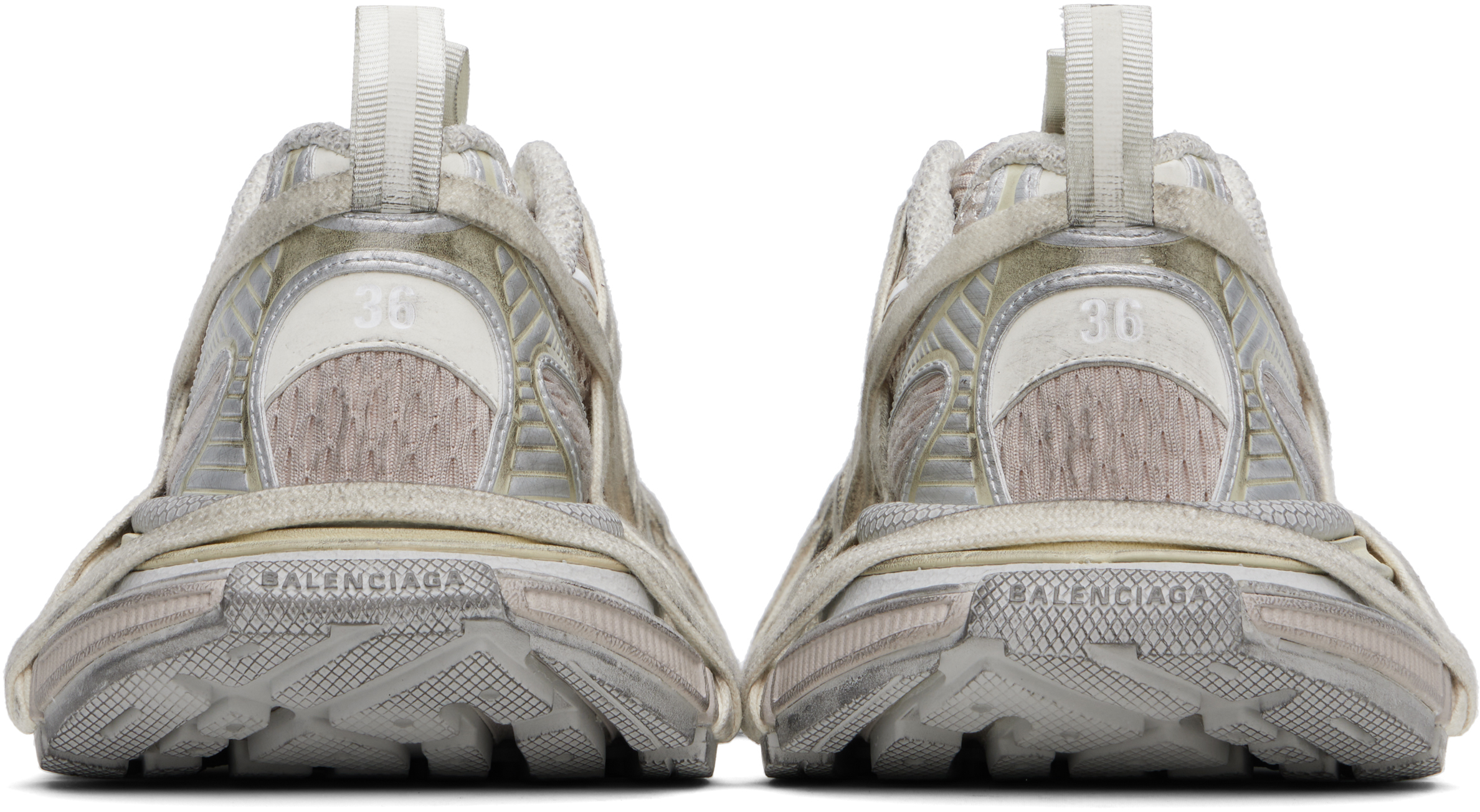 Balenciaga Gray 3xl Extreme Lace Sneakers In 9191 Eggshell