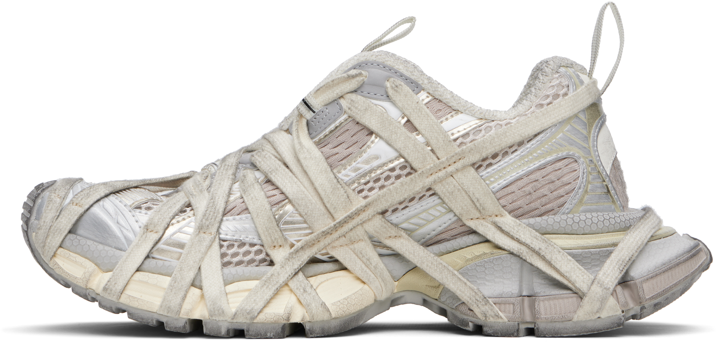Balenciaga Gray 3xl Extreme Lace Sneakers In 9191 Eggshell