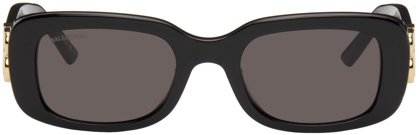 Shop Balenciaga Black Oval Sunglasses In Black-black-grey