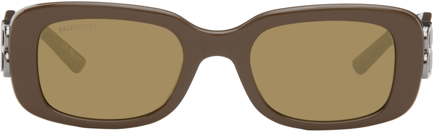 【BALENCIAGA】Dynasty Rectangle サングラス ブラウン Balenciaga Eyewear Dynasty サングラス | ブラウン | FARFETCH JP