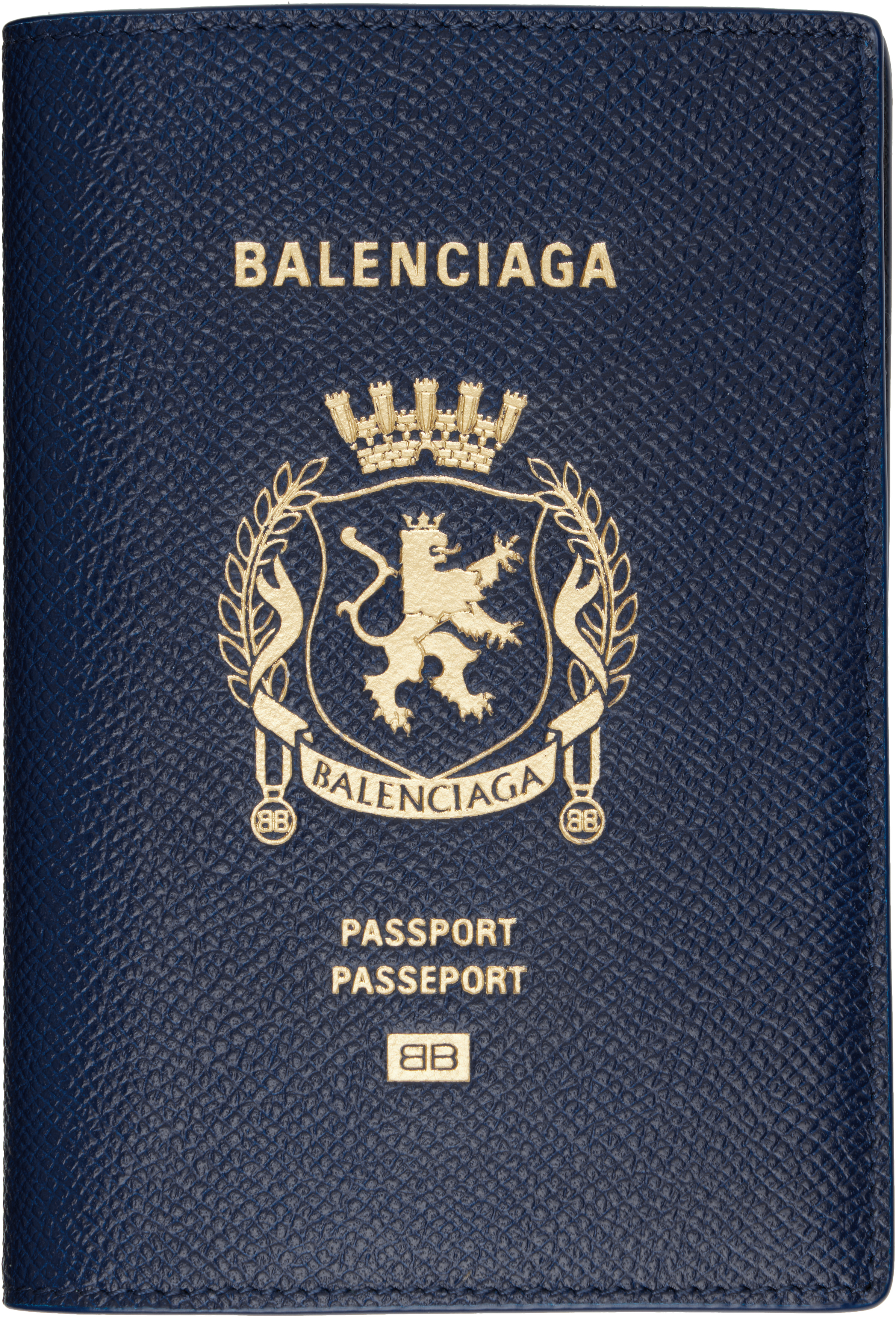 Blue Leather Passport Holder