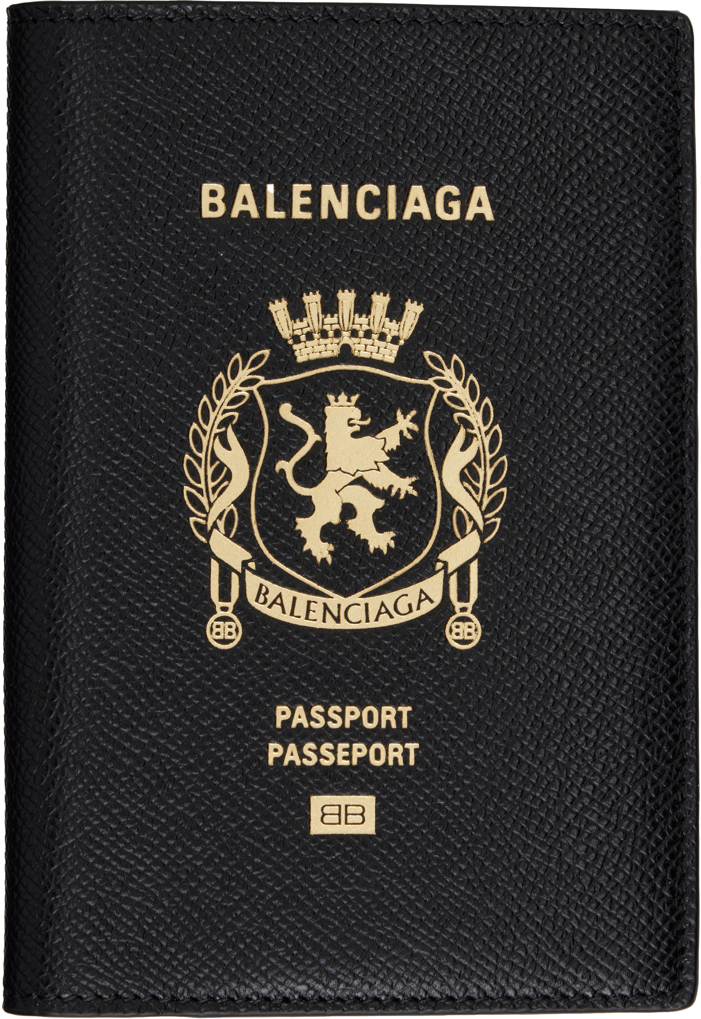 Black Leather Passport Holder
