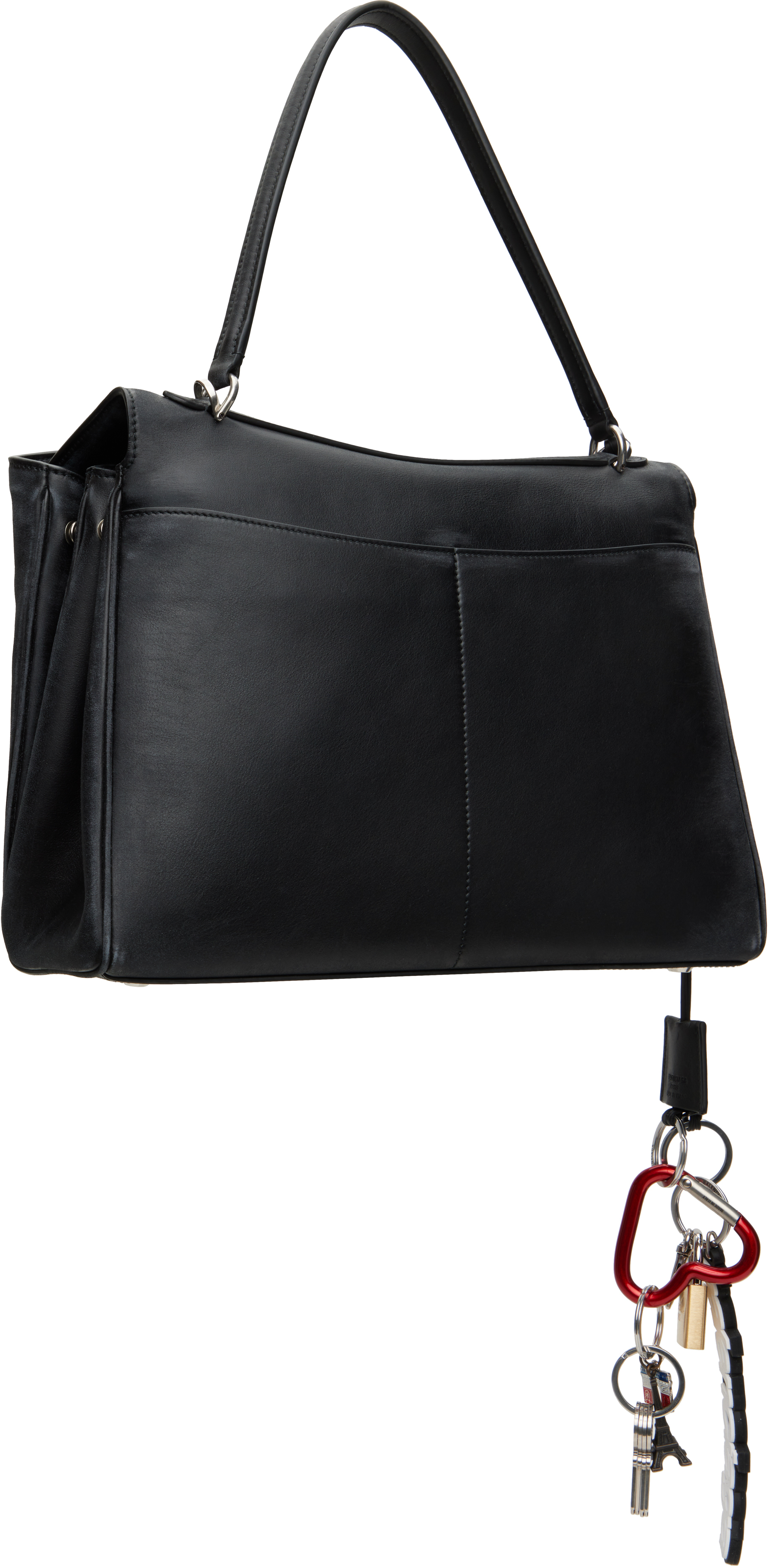 Balenciaga Black Rodeo Medium With One Charm Bag In 1000