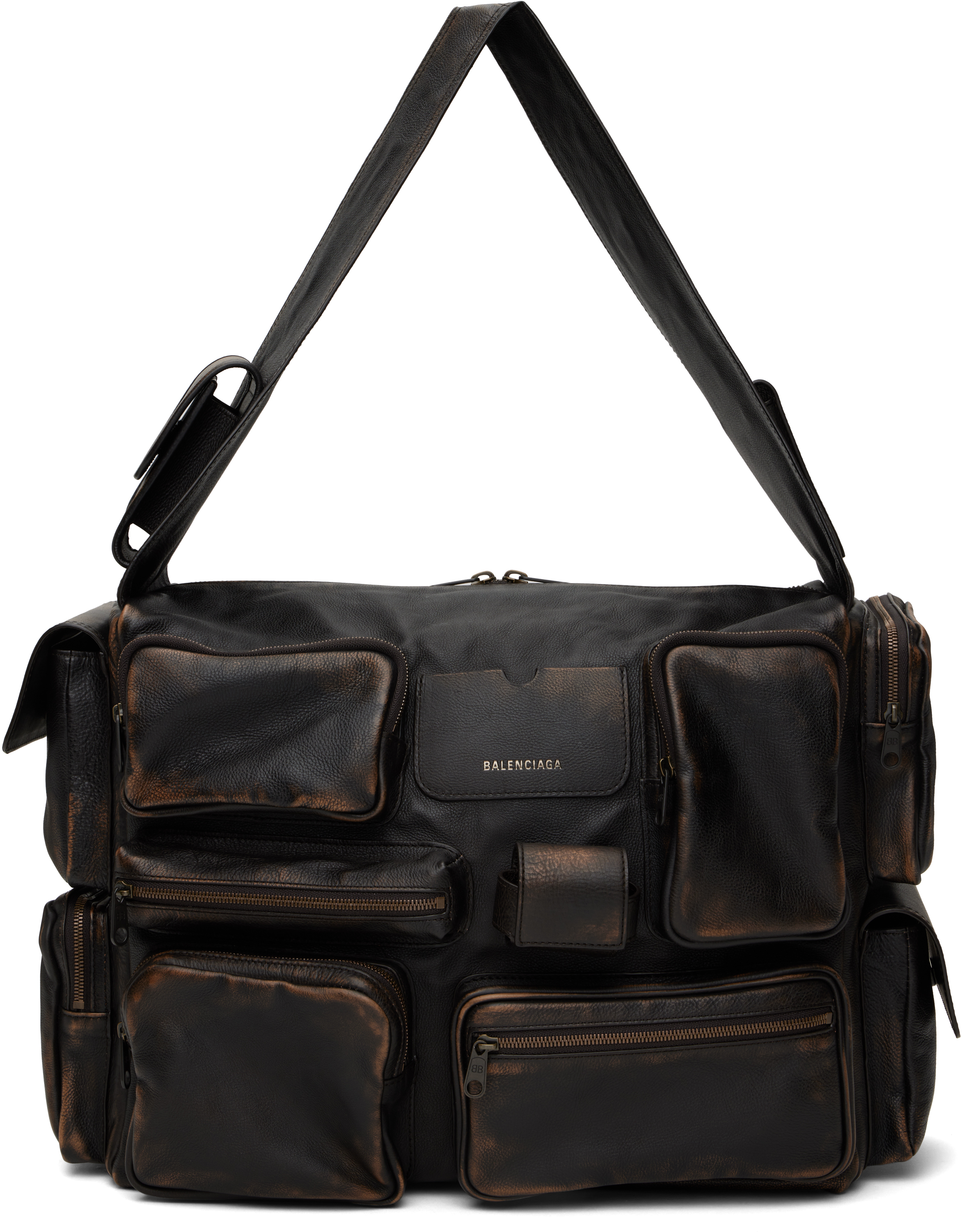 Balenciaga: ブラウン ラージ Superbusy スリングバッグ