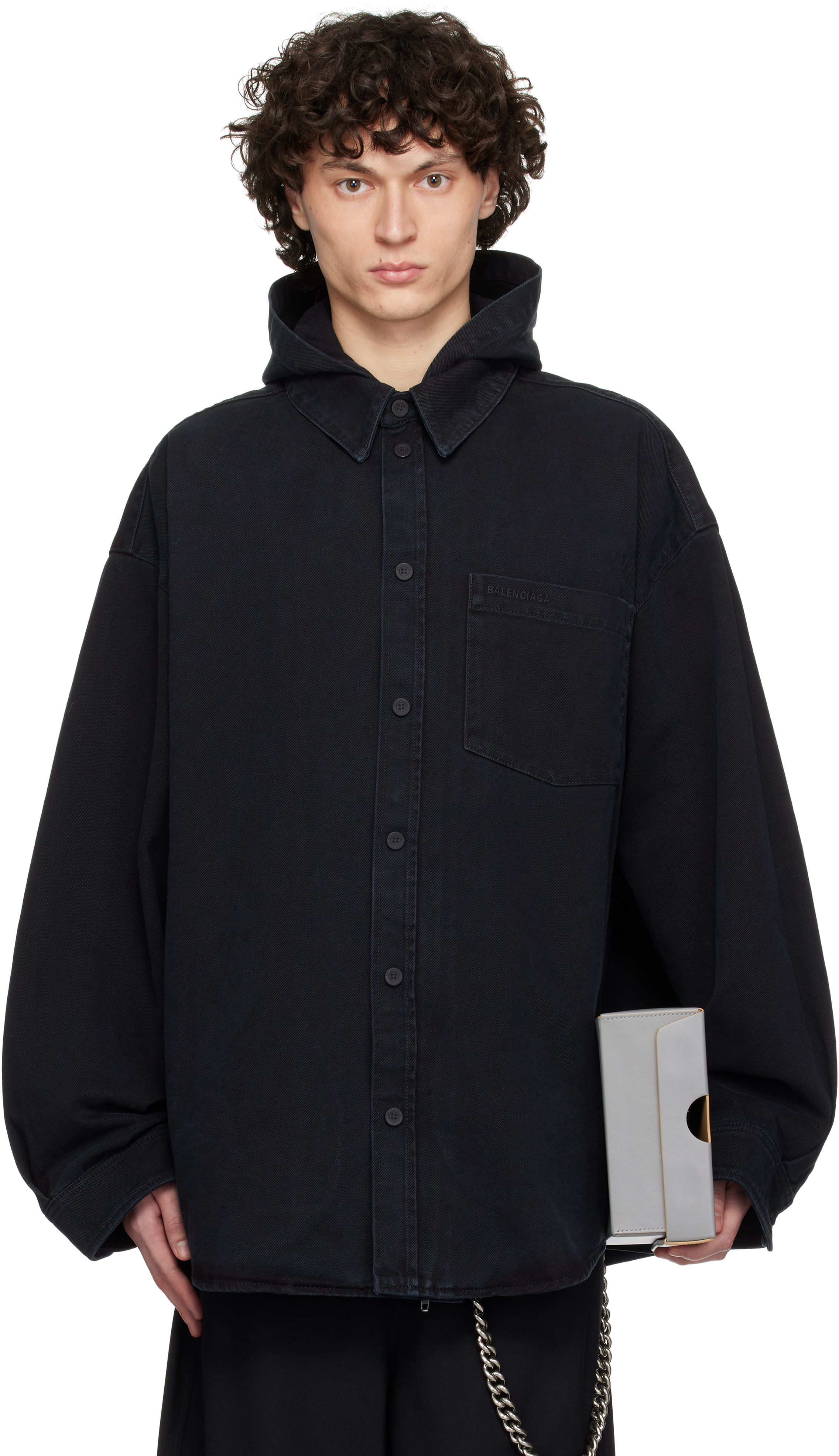 Black Denim Shirt Jacket