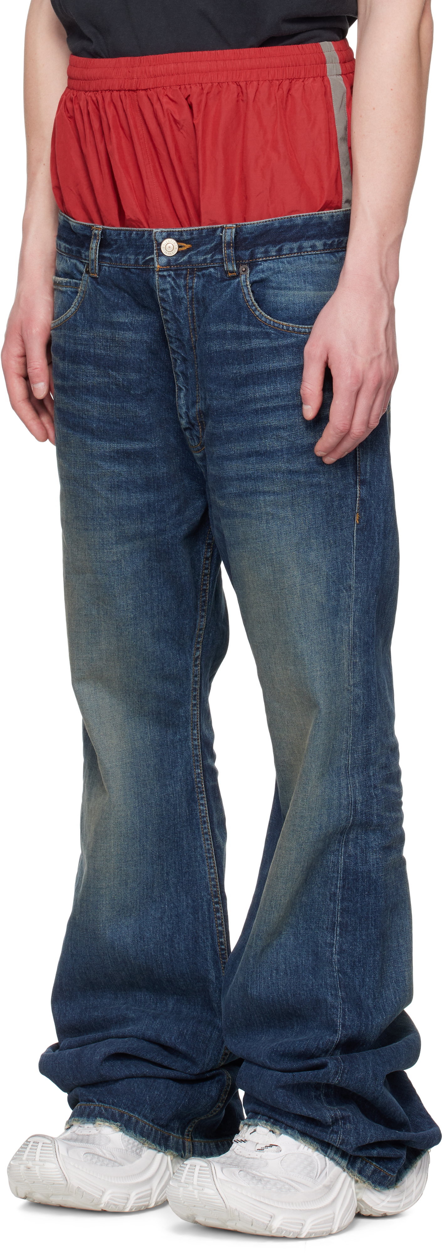 Balenciaga Men Layered Jeans In 3020