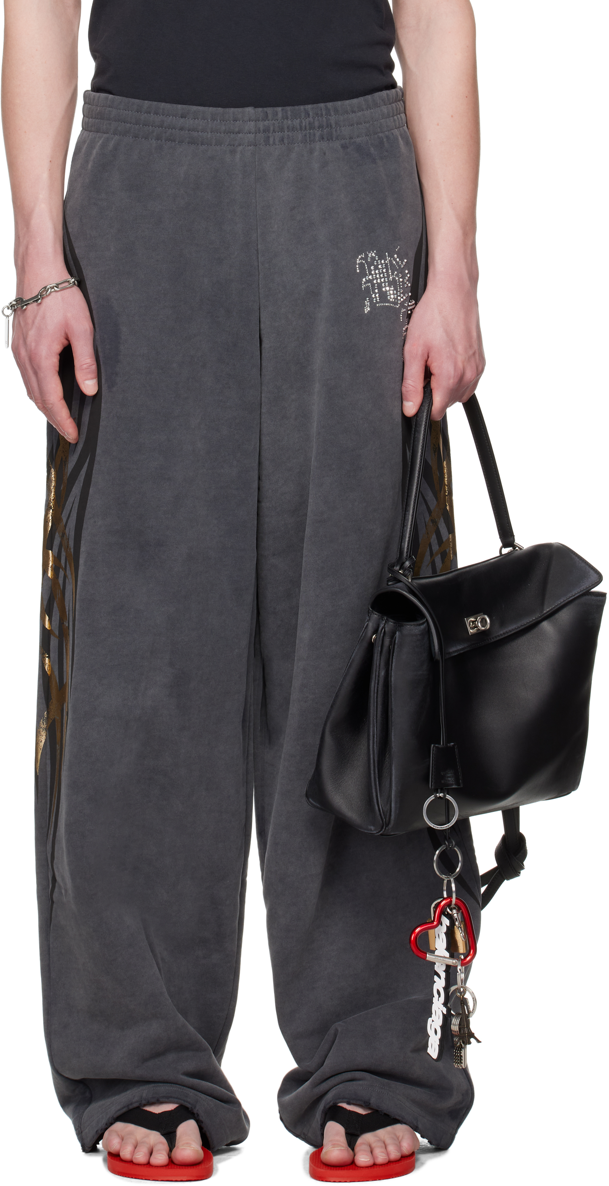 Gray Tacky Gold Baggy Sweatpants