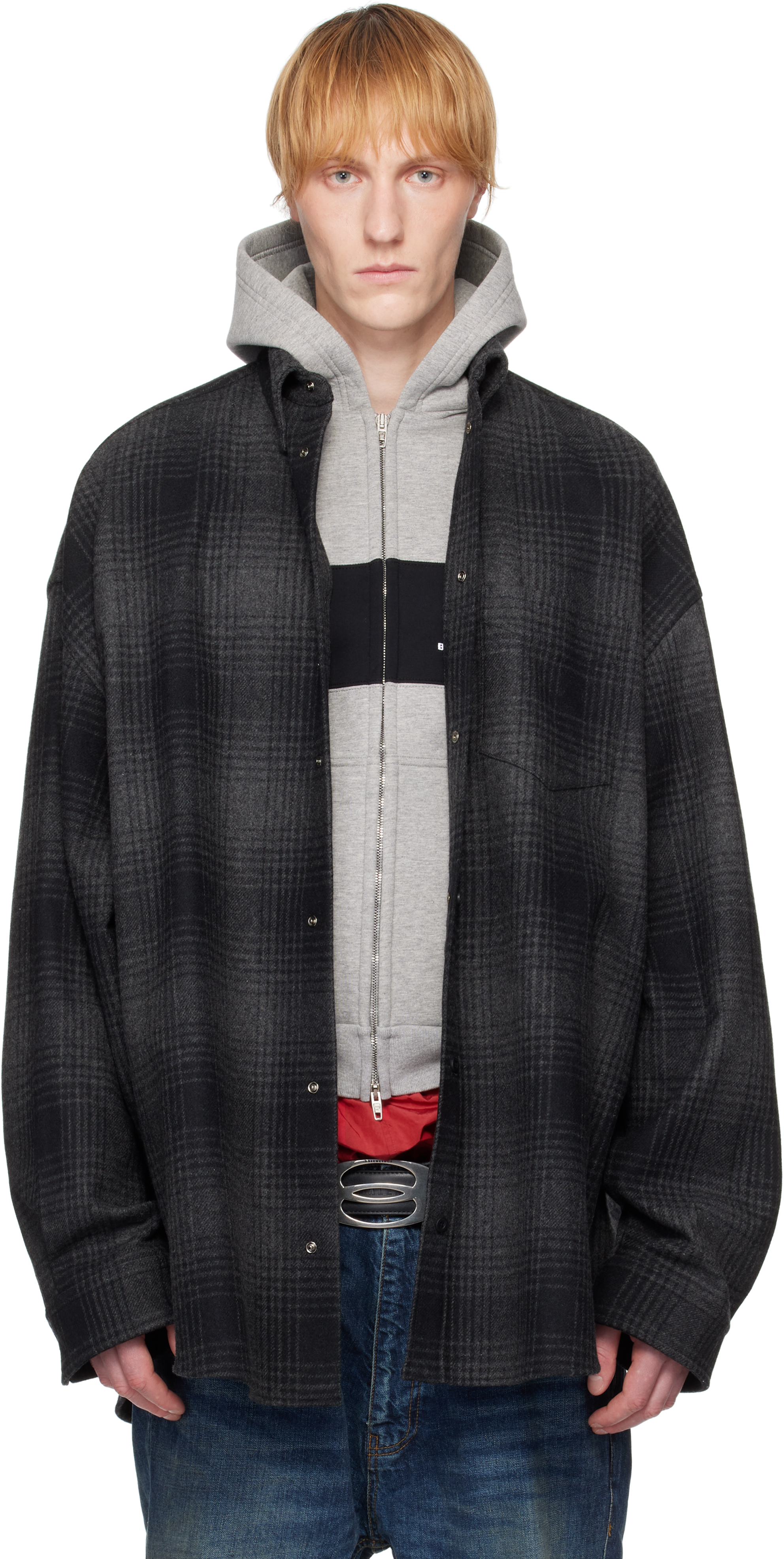 Gray 'Balenciaga' Oversized Shirt