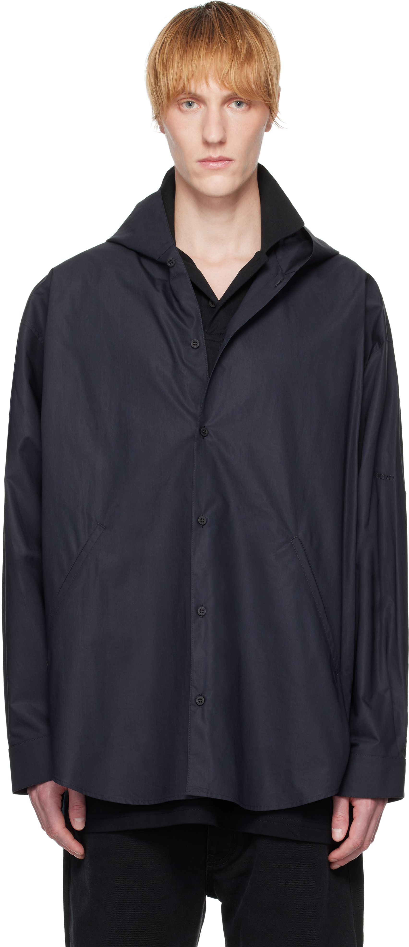 Black Hooded Shirt