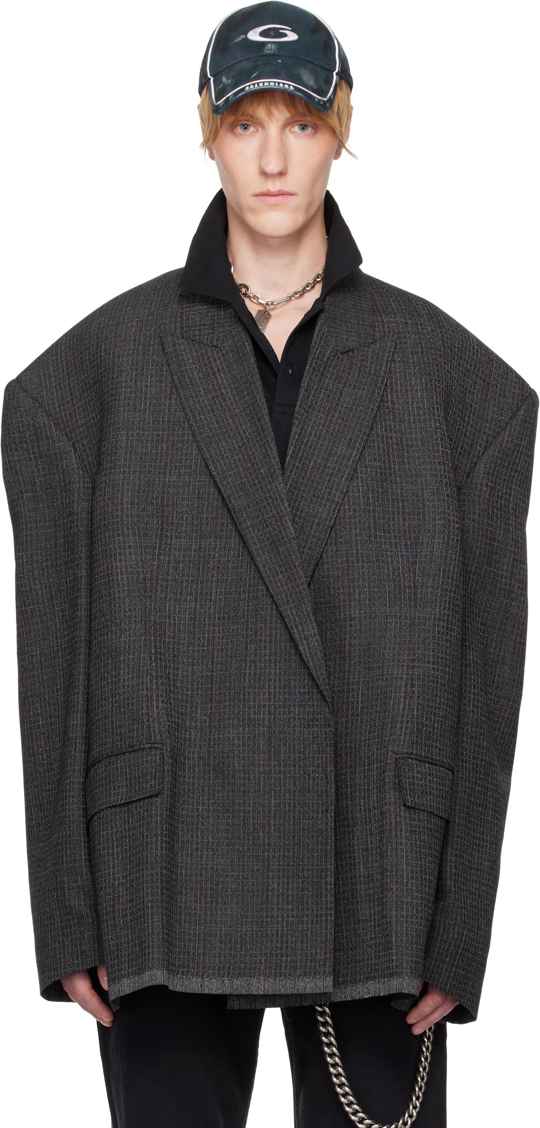 Balenciaga Gray Seamless Tailored Blazer In 1077